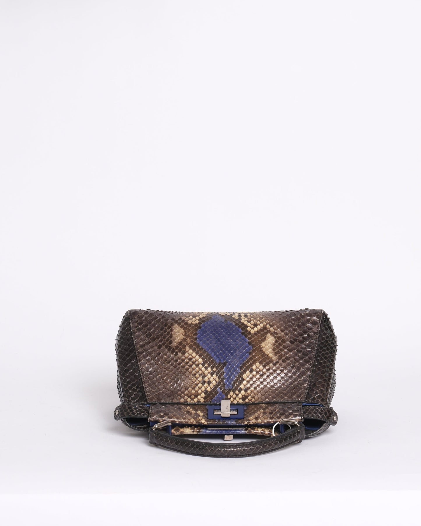 RARE Fendi Multicolored Python Mini Peakaboo Top Handle Bag