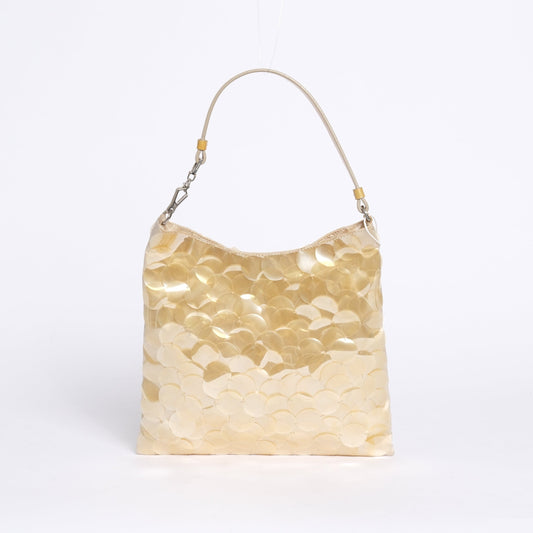 RARE Prada Baby Yellow Plastic Sequin Disk Small Shoulder Bag