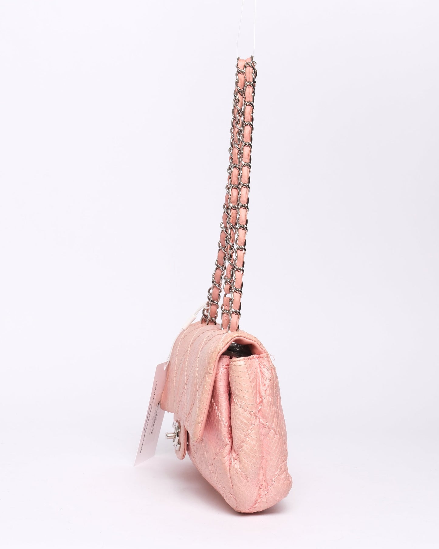 Chanel Pink Python Shoulder Flap Bag
