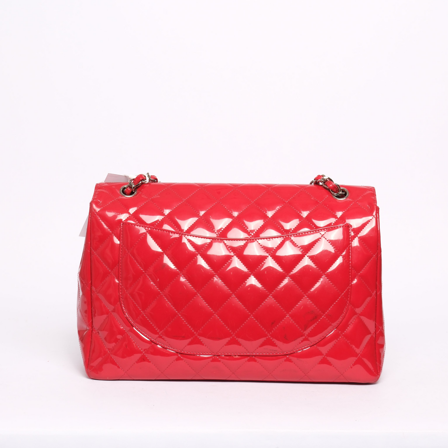 Chanel Red Patent Leather Maxi Flap Bag