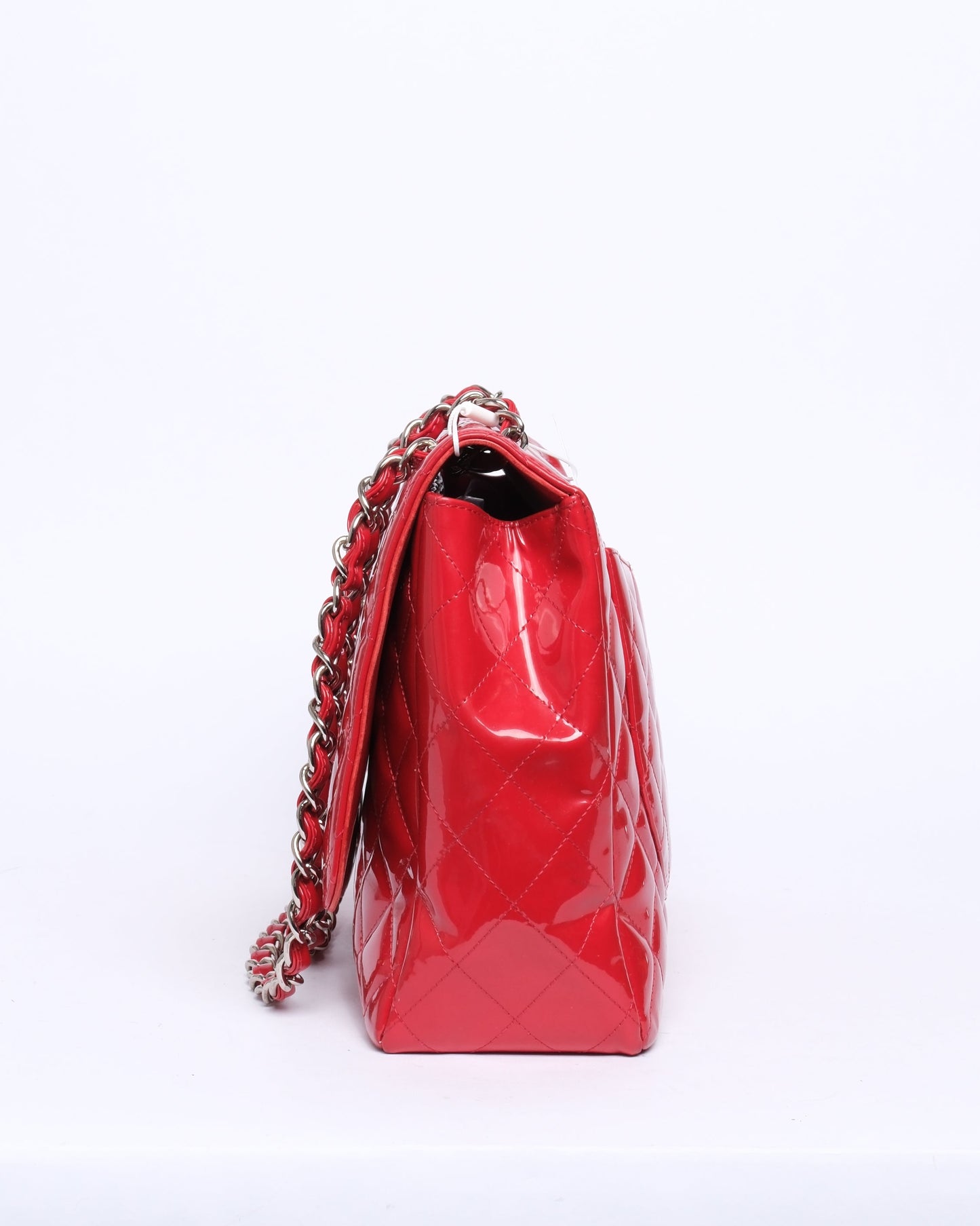 Chanel Red Patent Leather Maxi Flap Bag