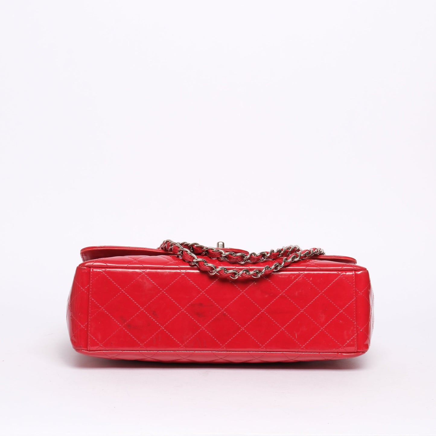 Chanel Red Patent Leather Maxi Flap Bag