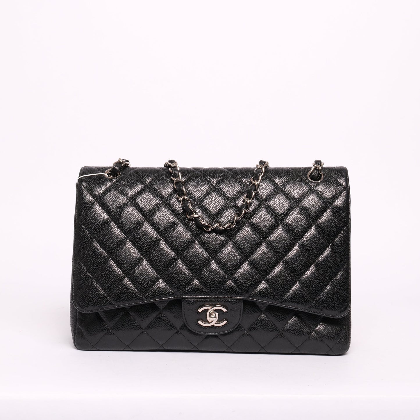 Chanel Black Caviar Leather Quilted Maxi Flap SHW
