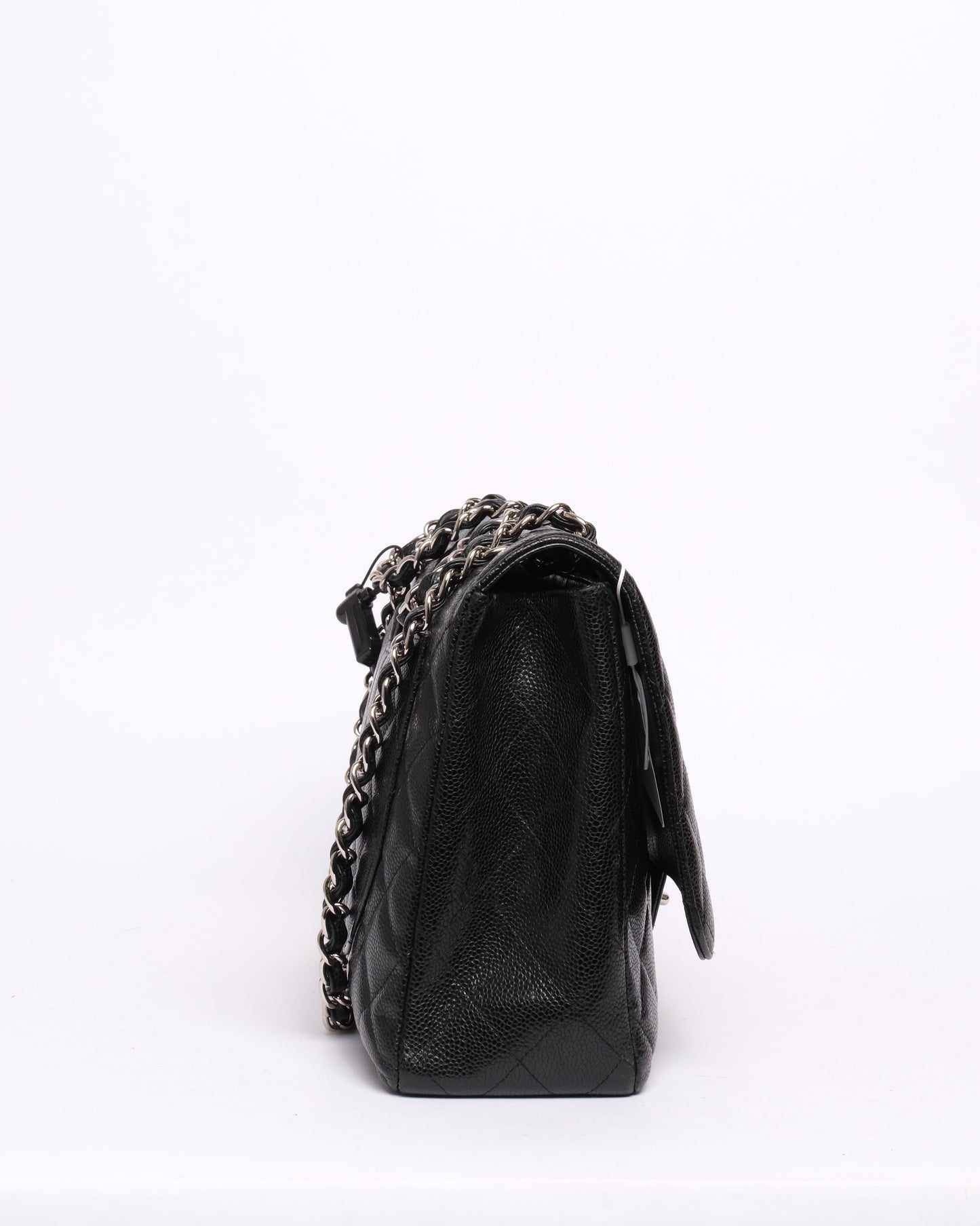 Chanel Black Caviar Leather Quilted Maxi Flap SHW