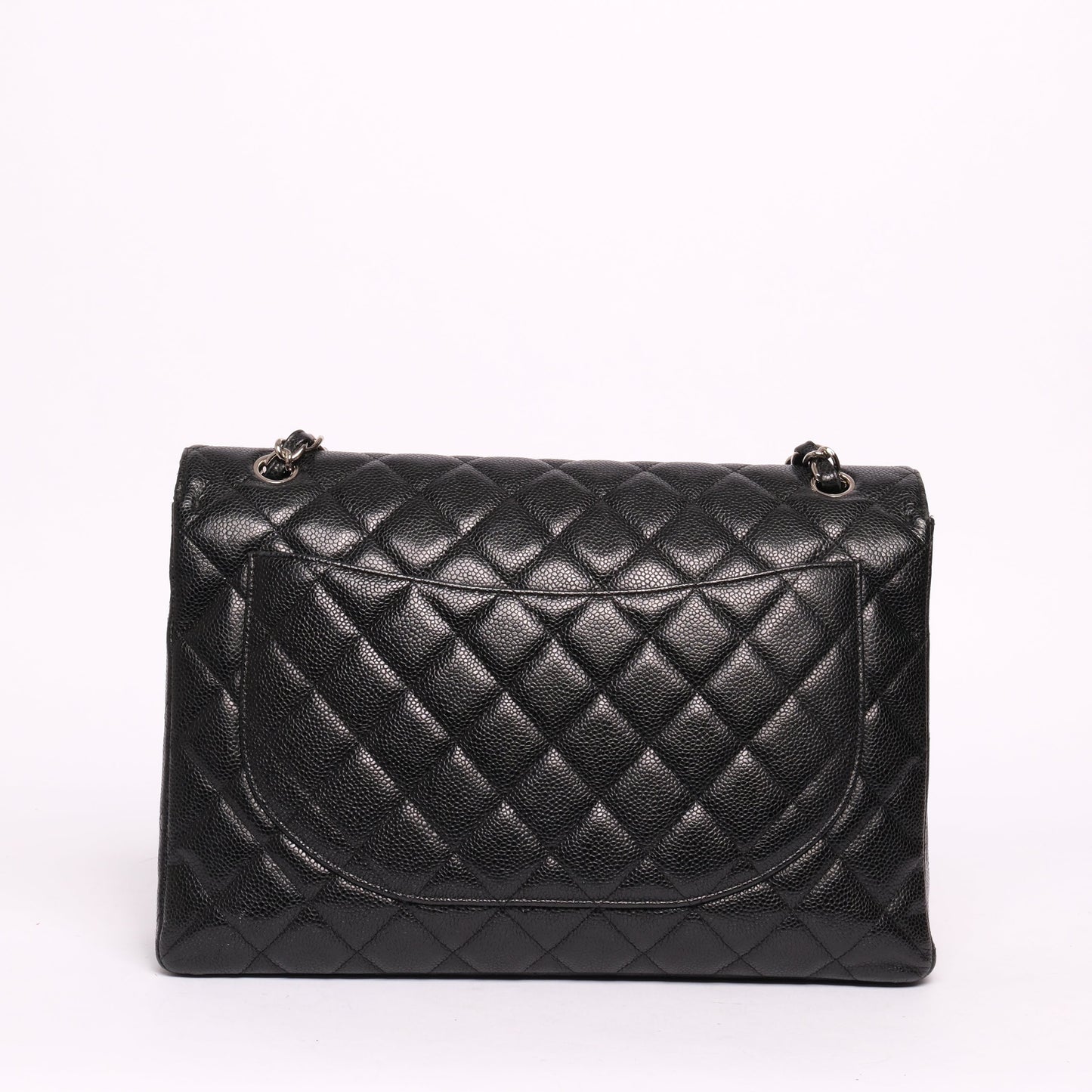 Chanel Black Caviar Leather Quilted Maxi Flap SHW