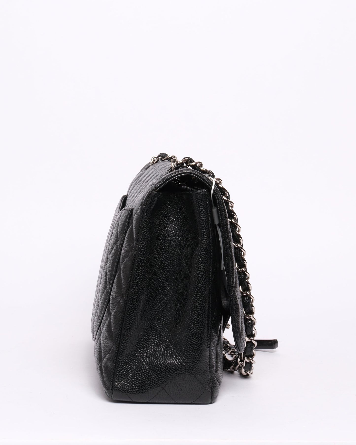 Chanel Black Caviar Leather Quilted Maxi Flap SHW