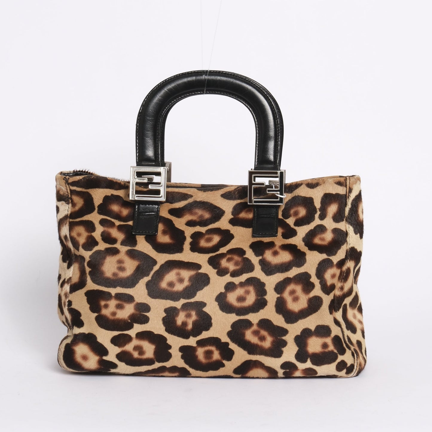 Fendi Brown Pony Hair Cheetah Printed Shoulder Bag