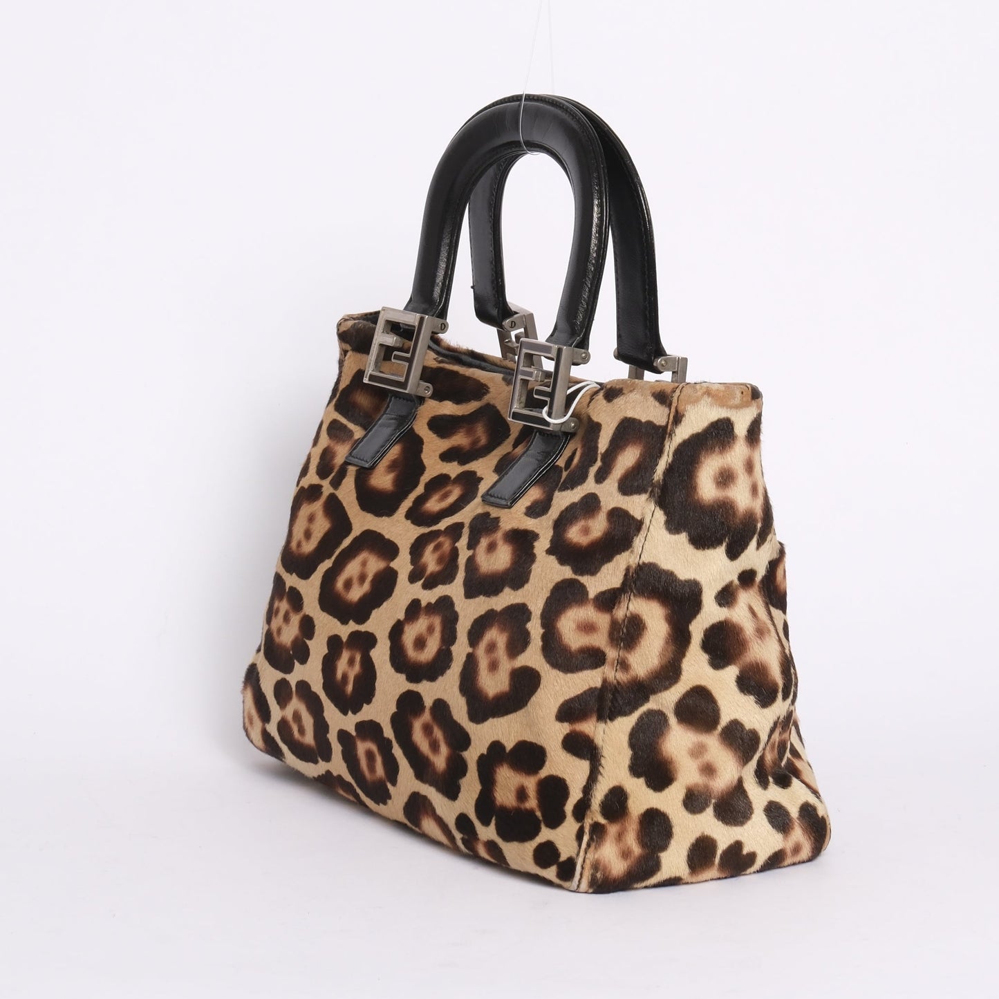 Fendi Brown Pony Hair Cheetah Printed Shoulder Bag