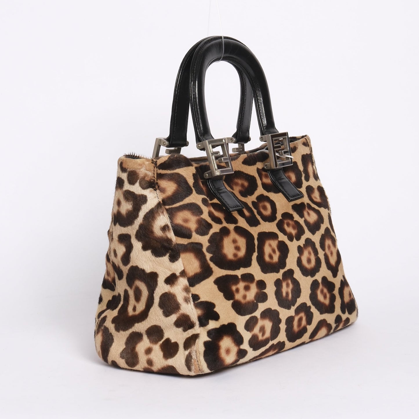 Fendi Brown Pony Hair Cheetah Printed Shoulder Bag
