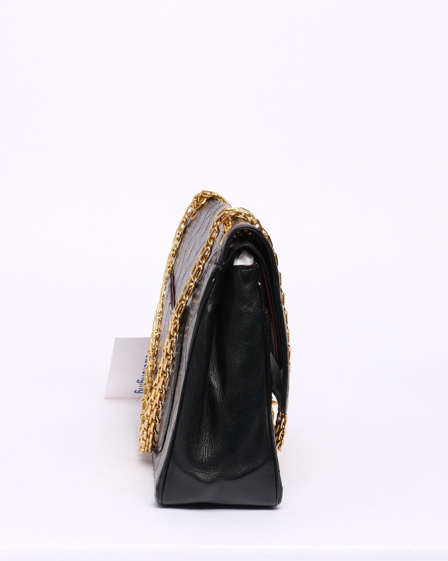 Chanel Black 24K GPHW Vintage Flap Bag w/ Bijoux Chain
