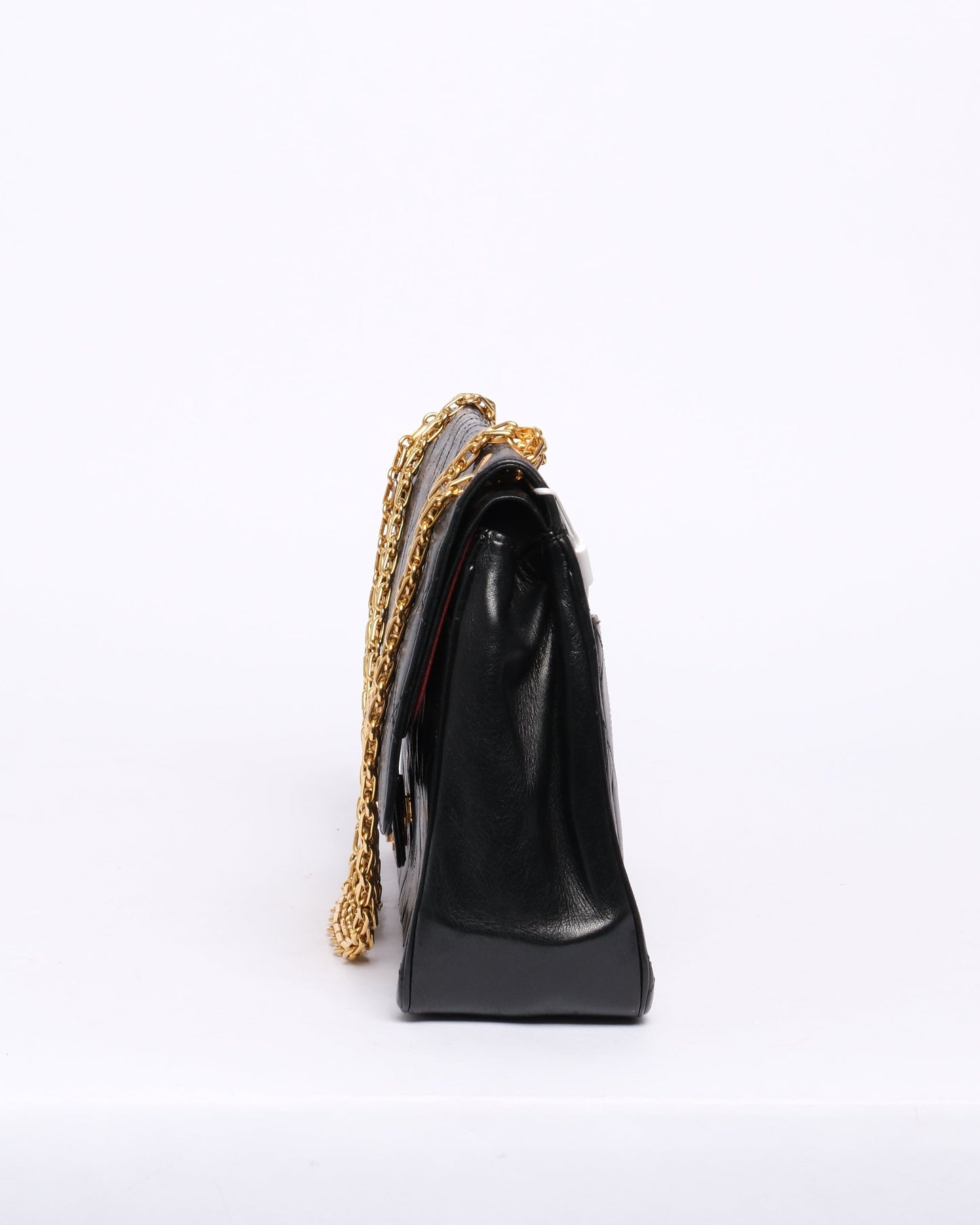 Chanel Black 24K GPHW Vintage Flap Bag w/ Bijoux Chain