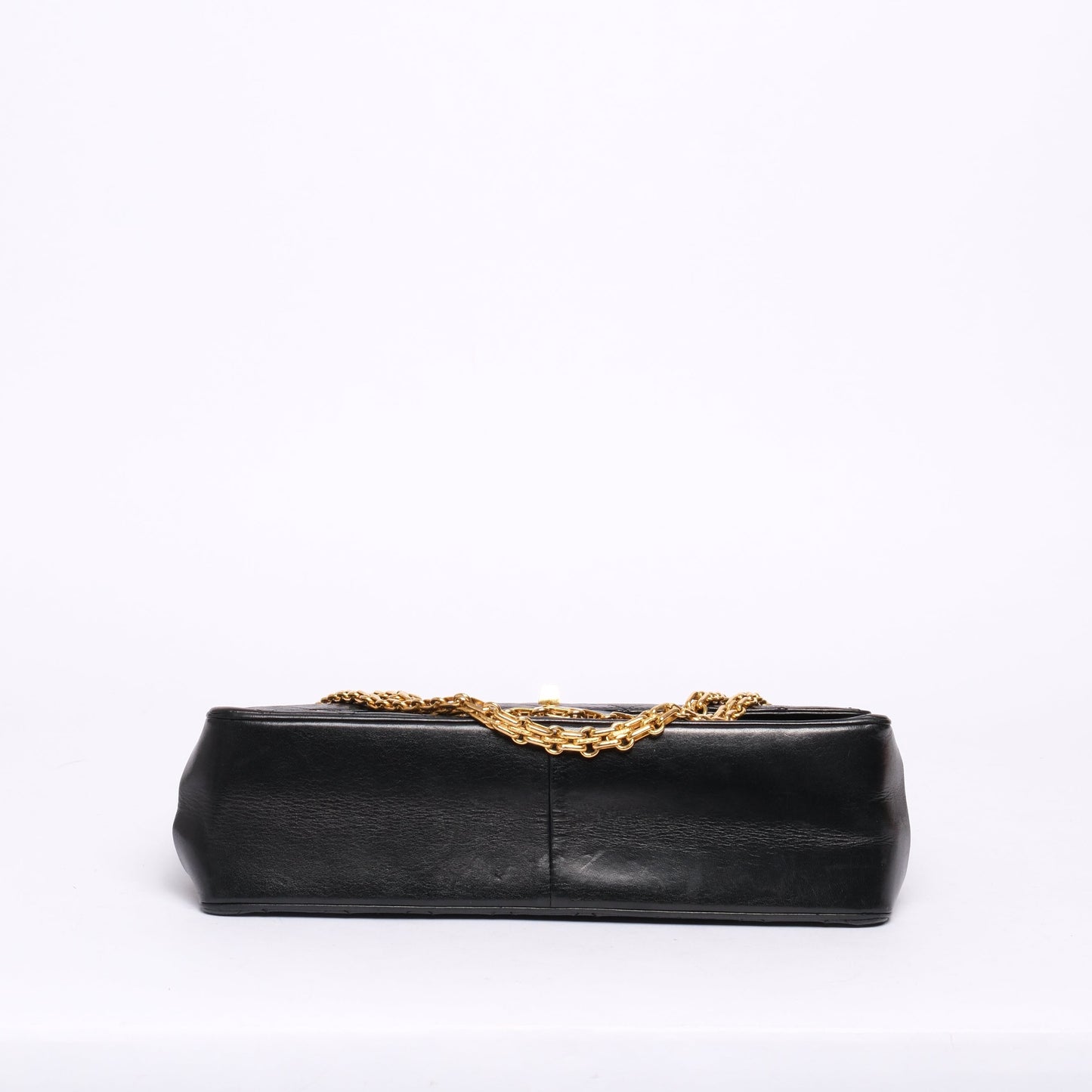 Chanel Black 24K GPHW Vintage Flap Bag w/ Bijoux Chain