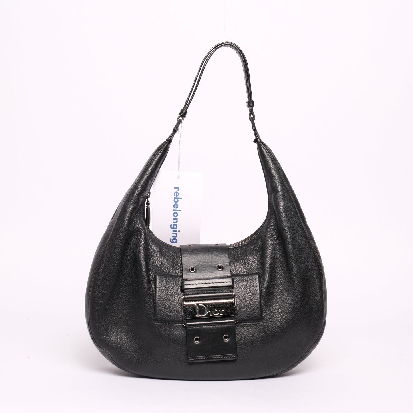 Christian Dior Black Leather Street Chic Croissant Shoulder Bag