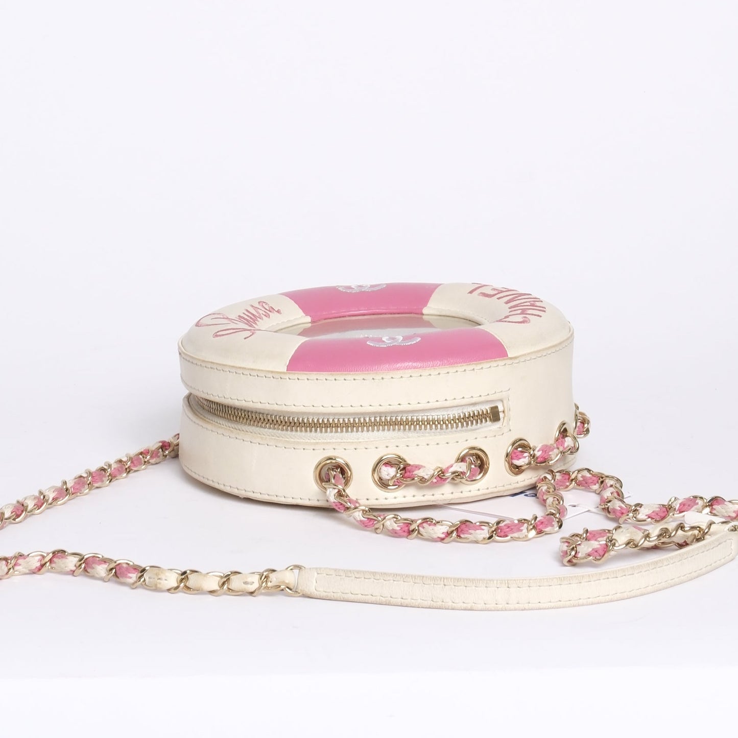 Chanel 2019 Pink & Cream Lifesaver Crossbody Bag