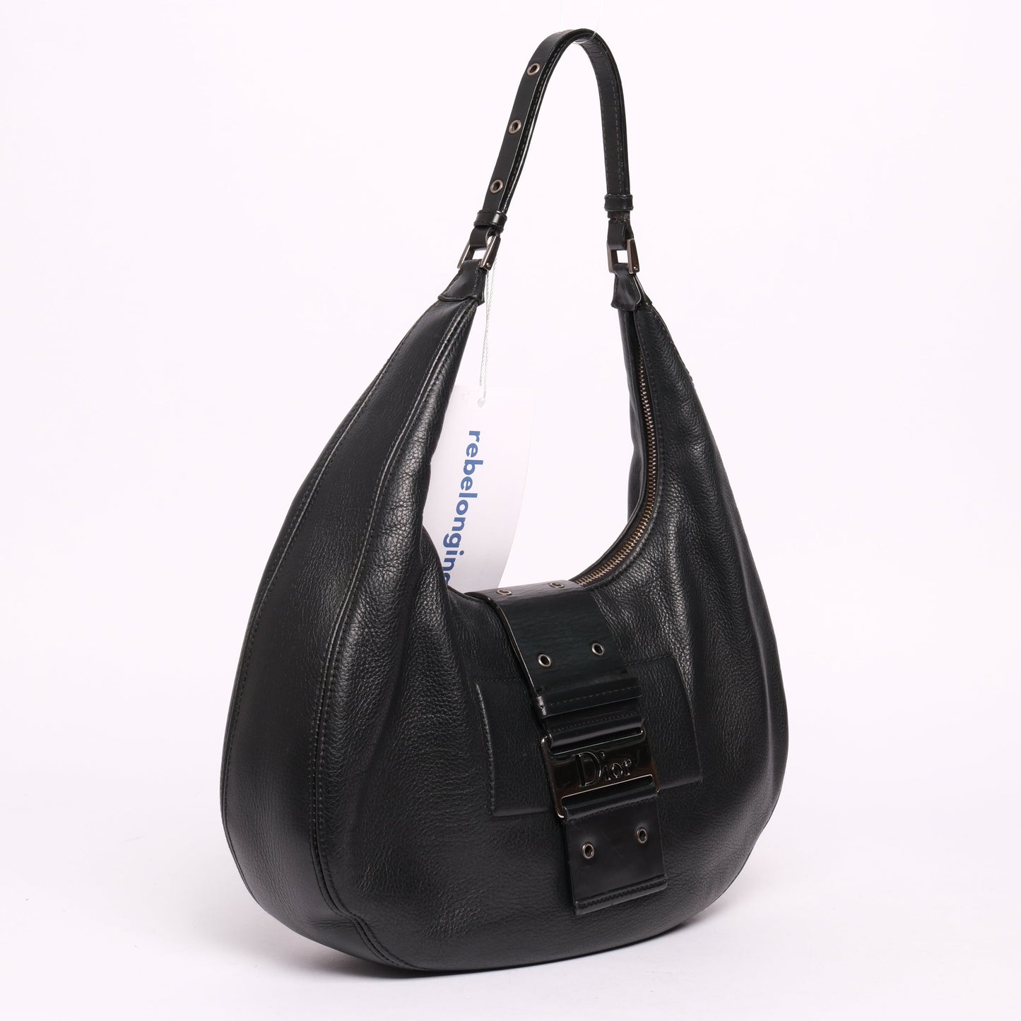 Christian Dior Black Leather Street Chic Croissant Shoulder Bag