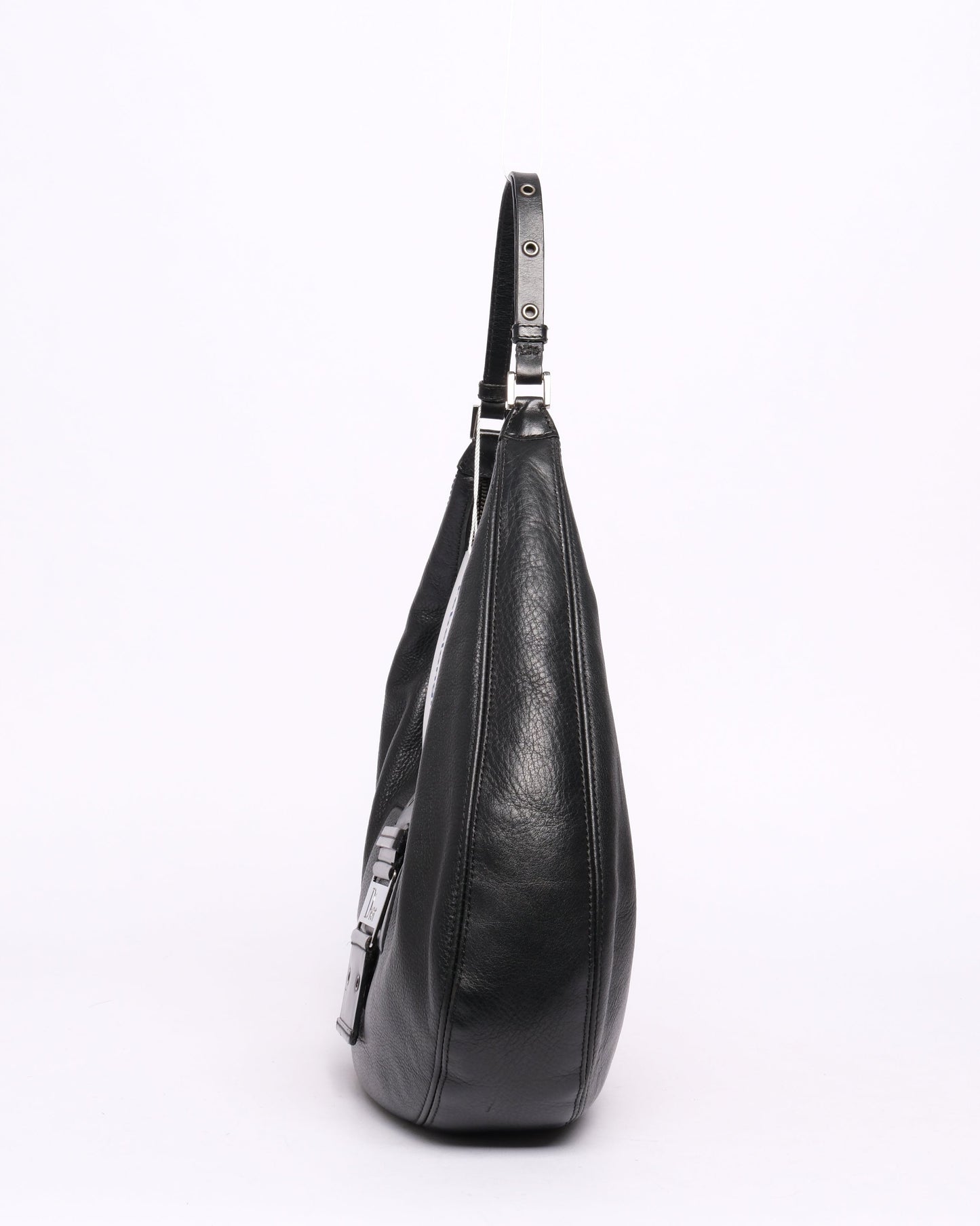 Christian Dior Black Leather Street Chic Croissant Shoulder Bag