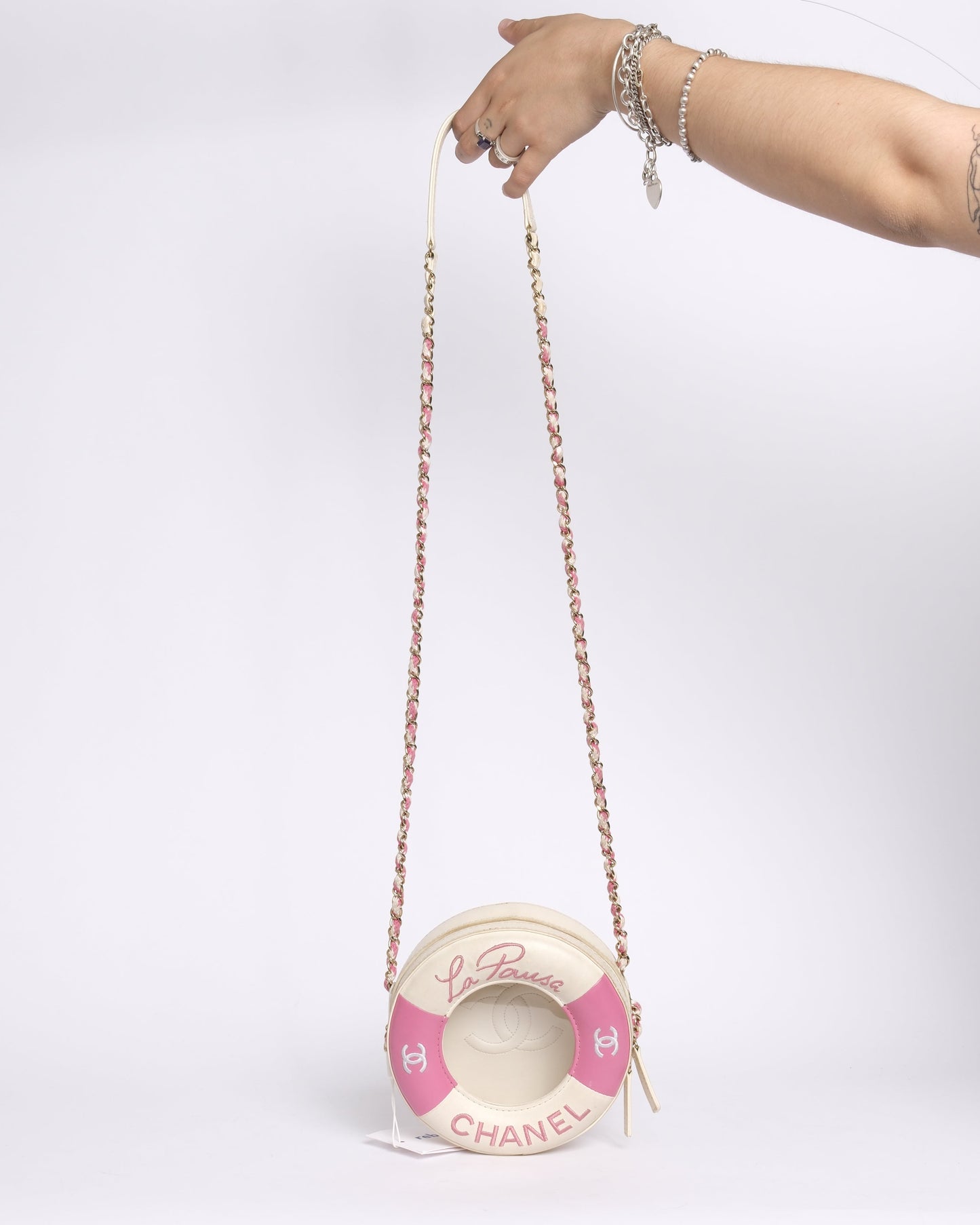 Chanel 2019 Pink & Cream Lifesaver Crossbody Bag