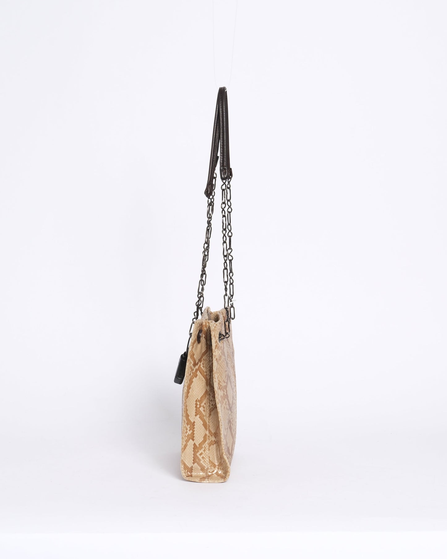 Prada Brown Python Chain Shoulder Bag