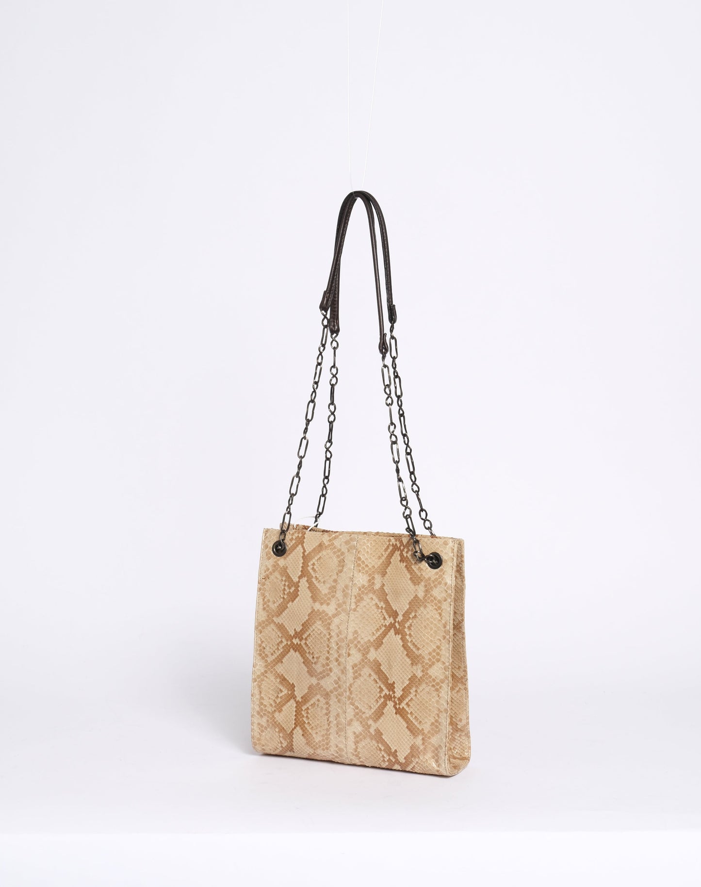 Prada Brown Python Chain Shoulder Bag