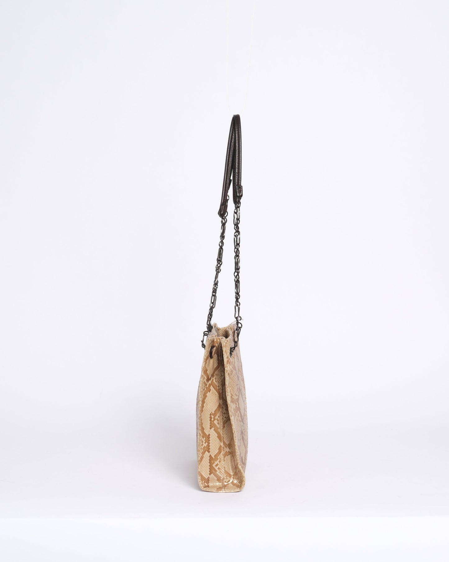 Prada Brown Python Chain Shoulder Bag