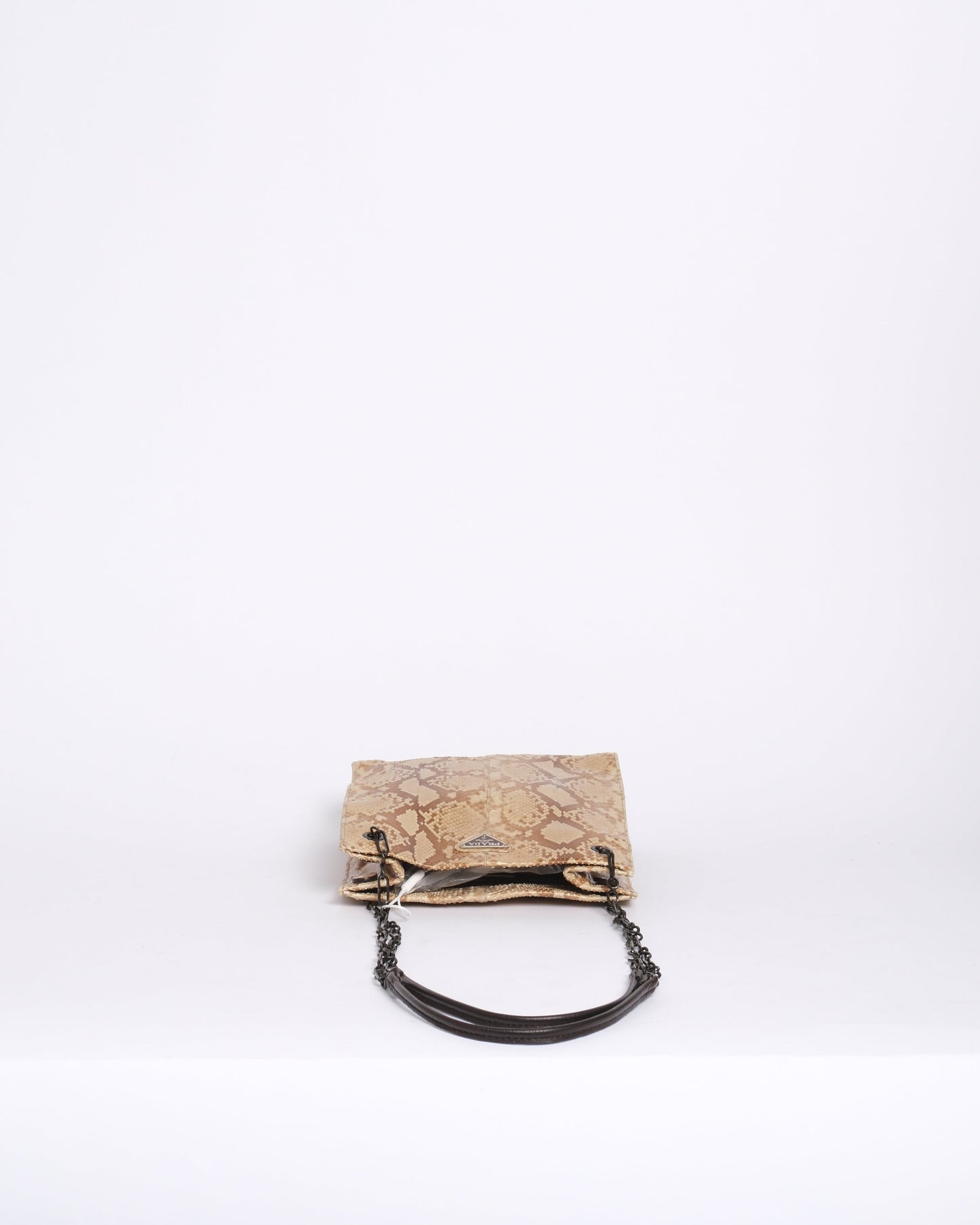 Prada Brown Python Chain Shoulder Bag