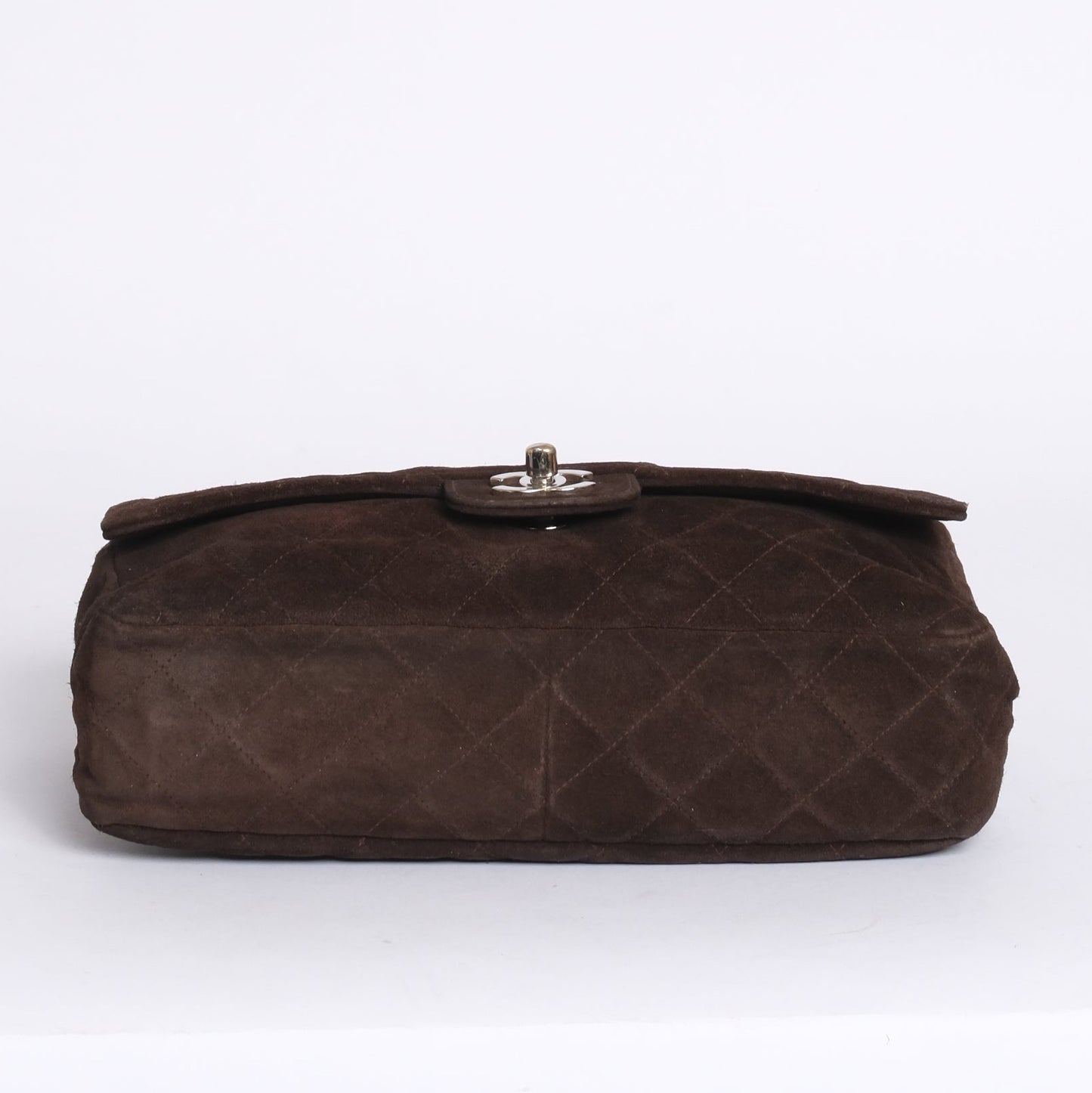 Chanel Brown Suede Quilted Flap Shoulder Bag SHW