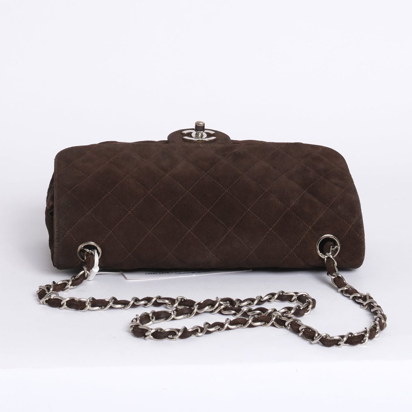 Chanel Brown Suede Quilted Flap Shoulder Bag SHW