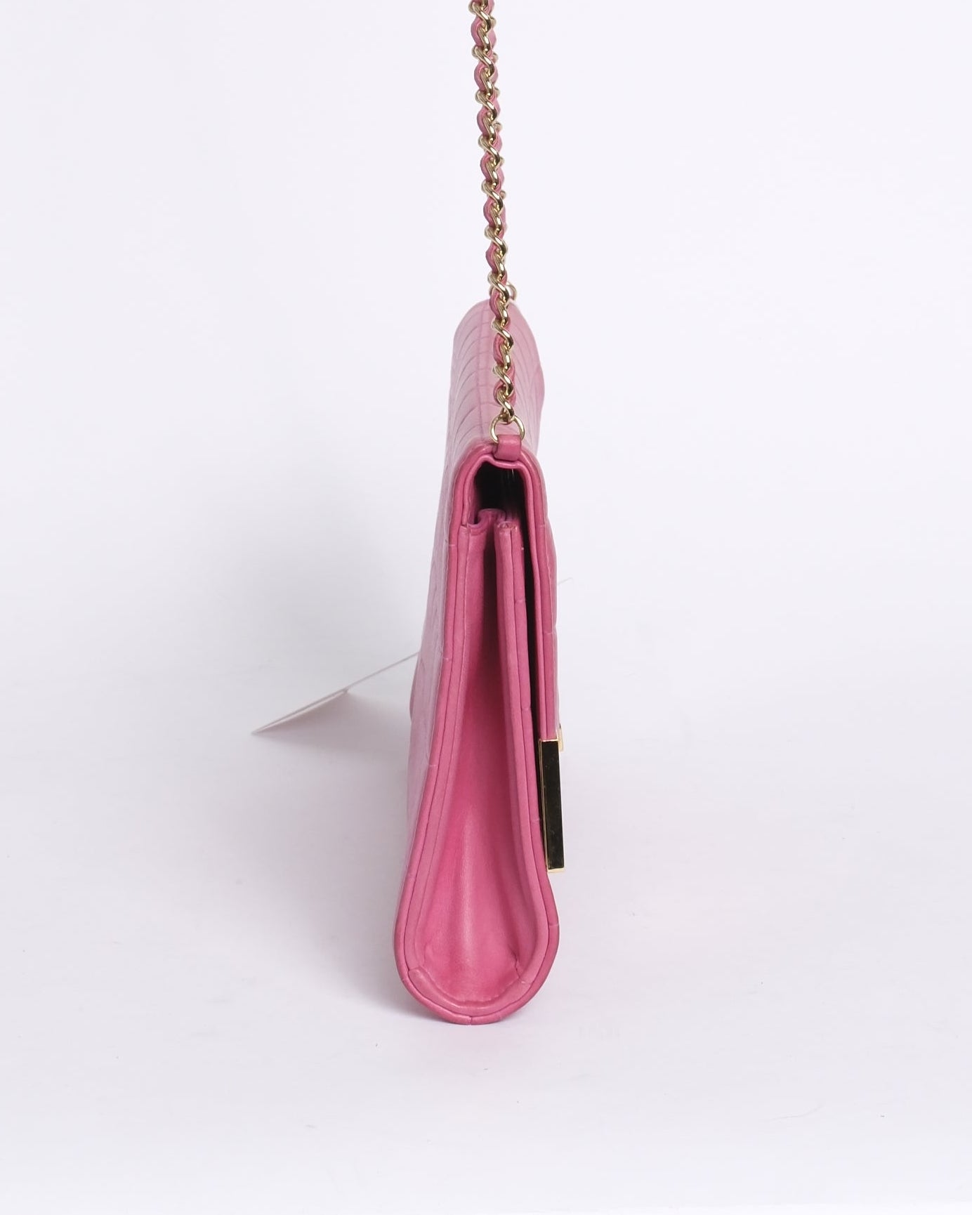 Chanel Pink Lambskin Leather Chocolate Bar Shoulder Bag