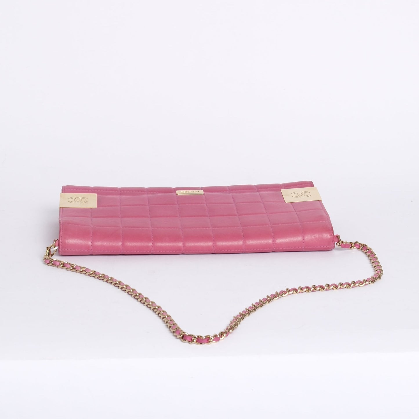 Chanel Pink Lambskin Leather Chocolate Bar Shoulder Bag