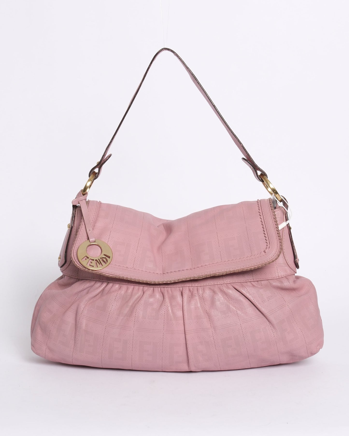 Fendi Pink Leather Chef Zucca Monogram Handbag