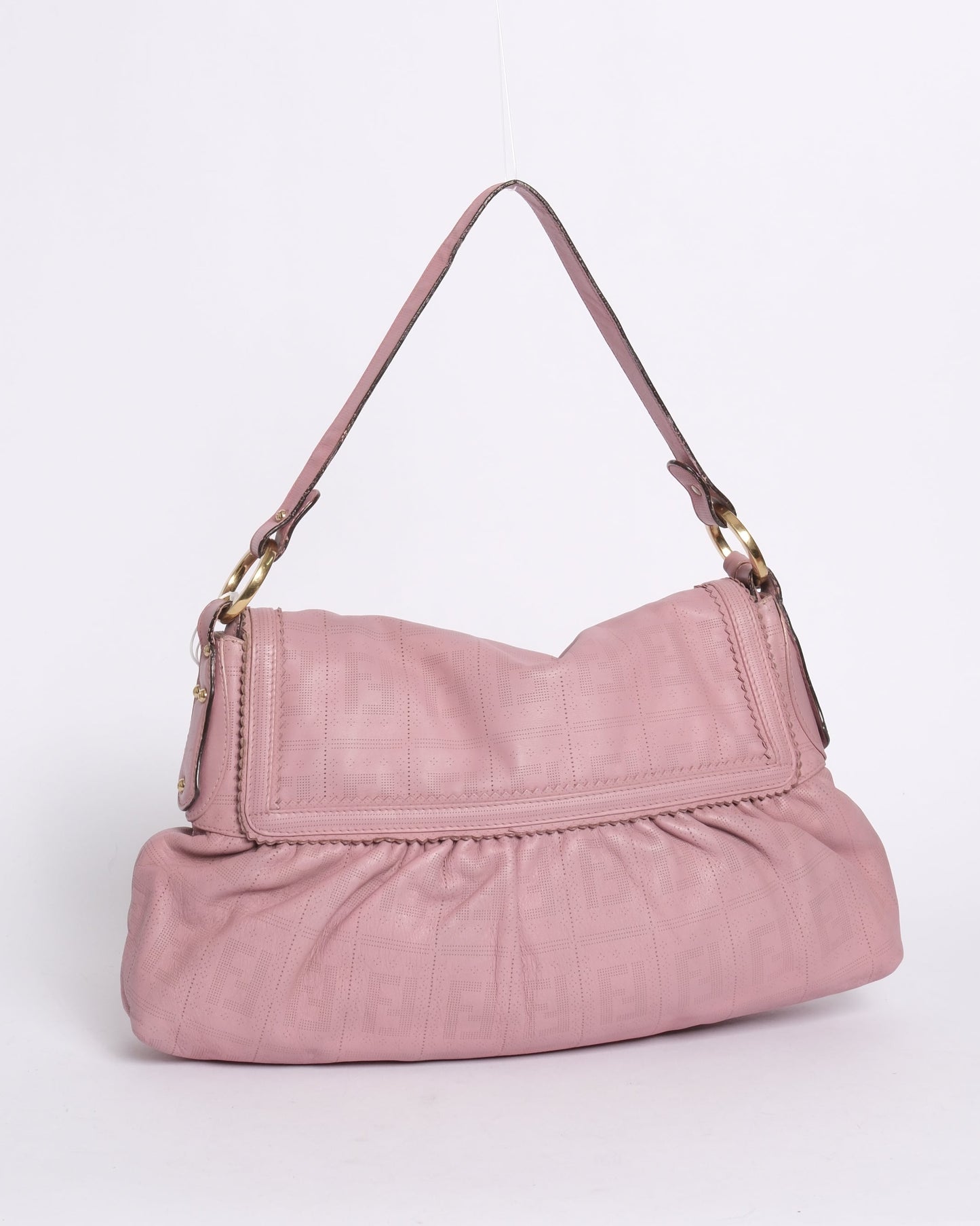 Fendi Pink Leather Chef Zucca Monogram Handbag