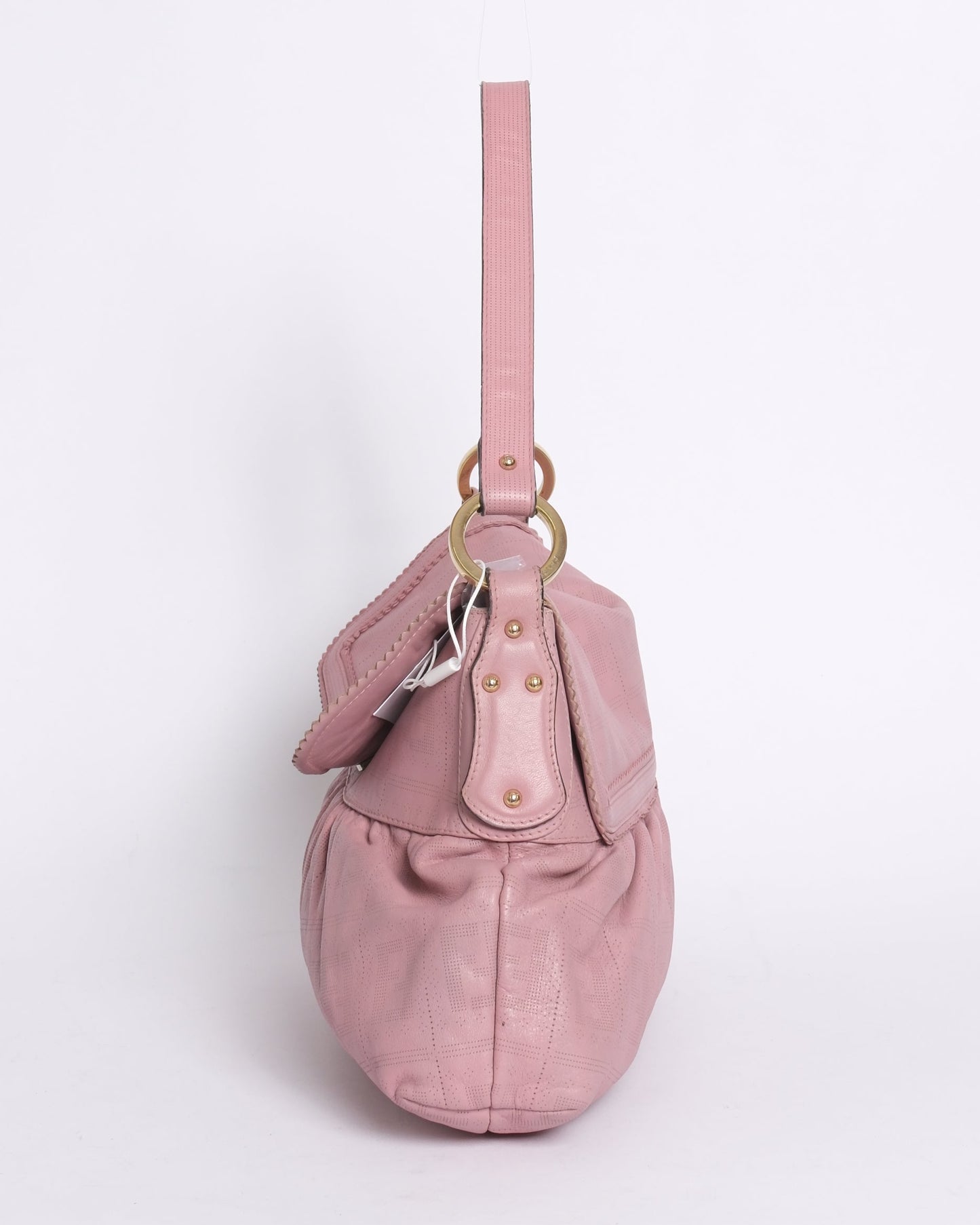 Fendi Pink Leather Chef Zucca Monogram Handbag