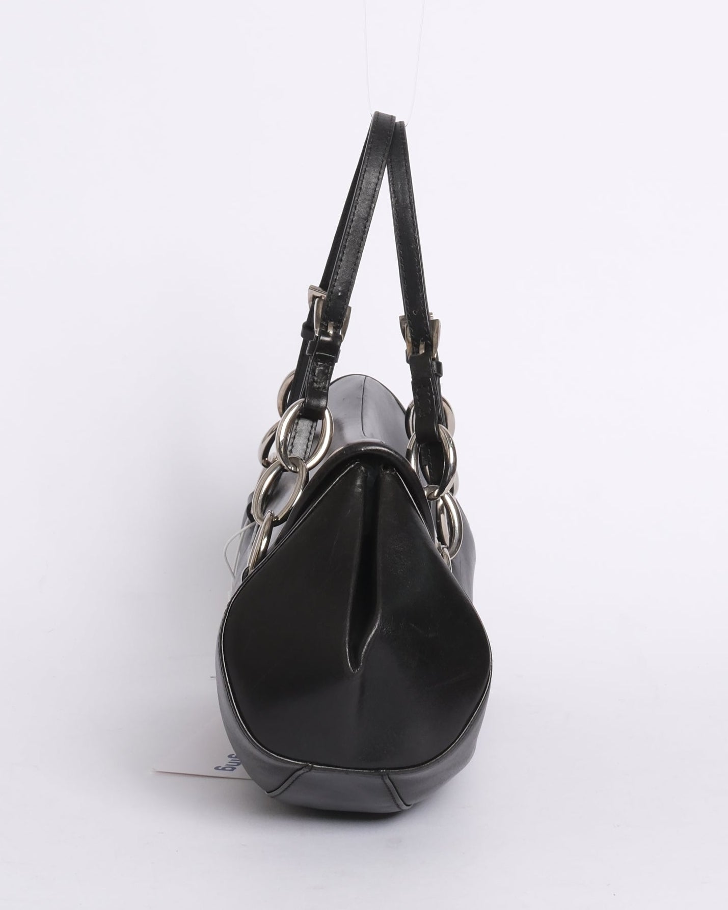 RARE Christian Dior Diva Black Leather Top Handle Bag