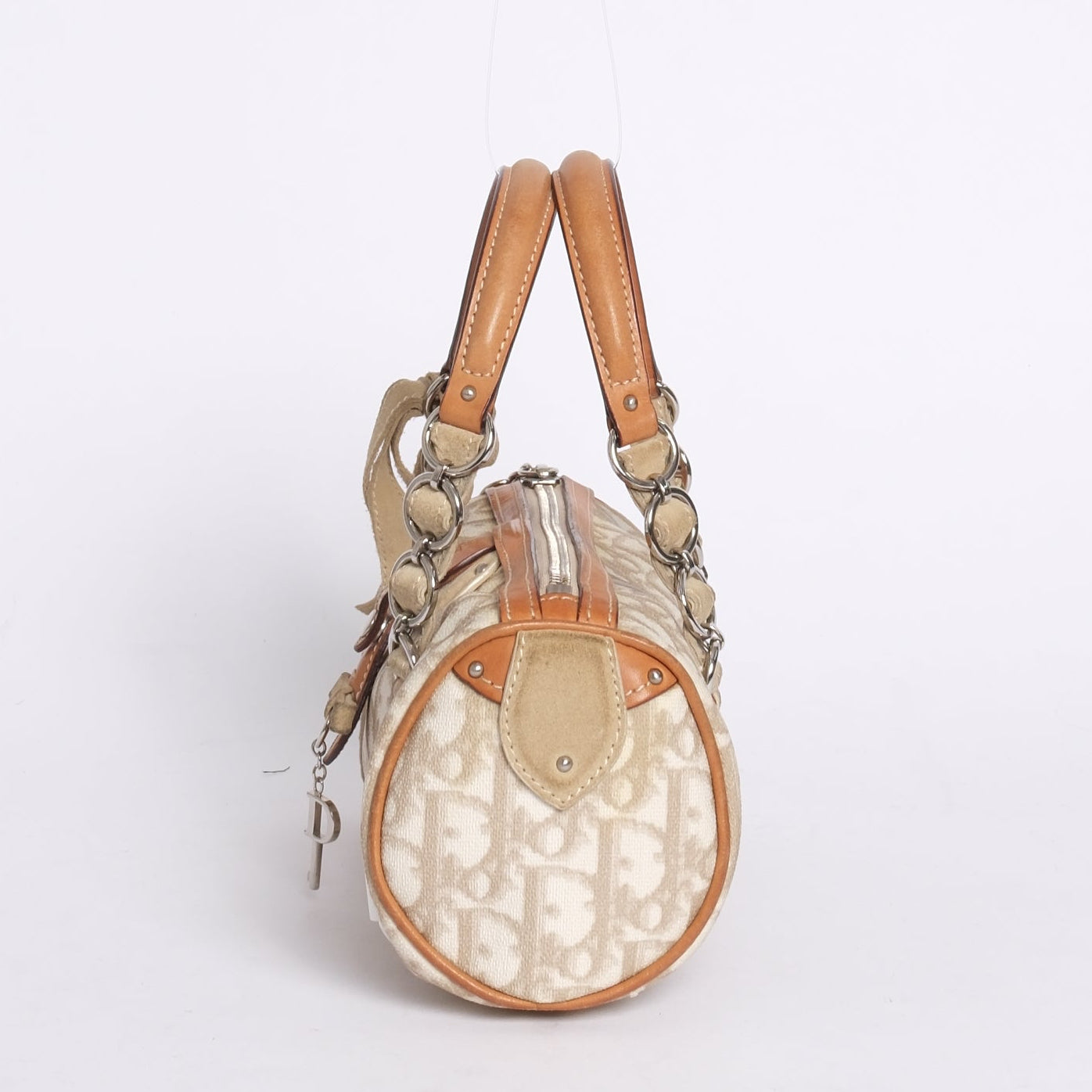 Christian Dior Cream Trotter Monogram Romantique Barrel Bag