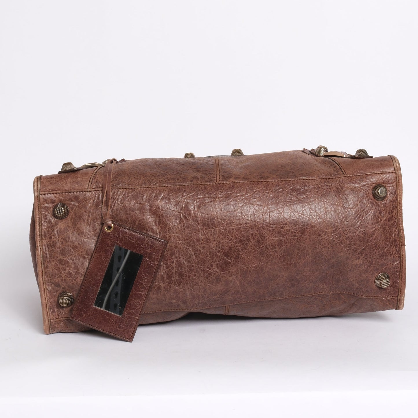 Balenciaga Brown Leather Work City Bag w/ Giant Hardware