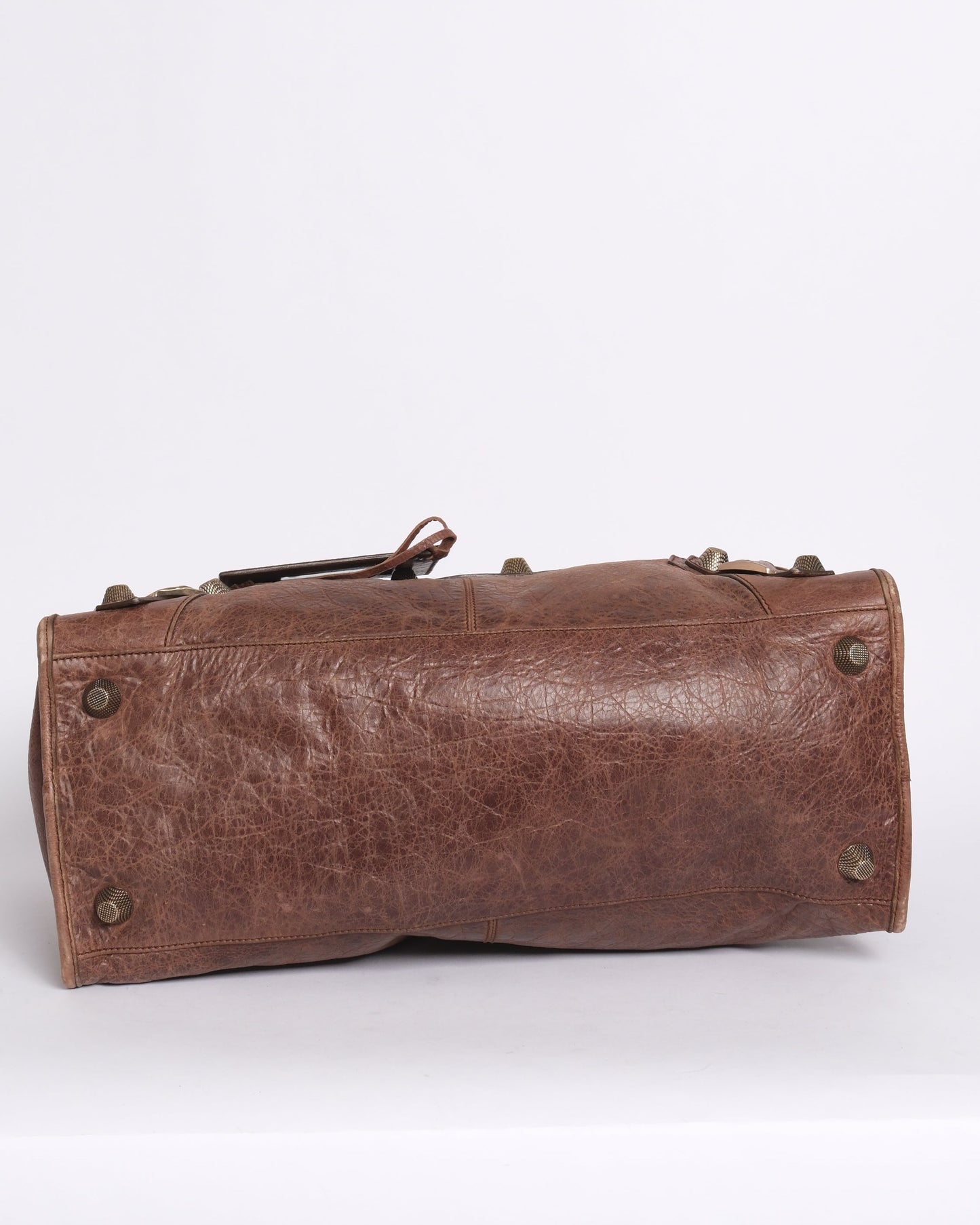 Balenciaga Brown Leather Work City Bag w/ Giant Hardware