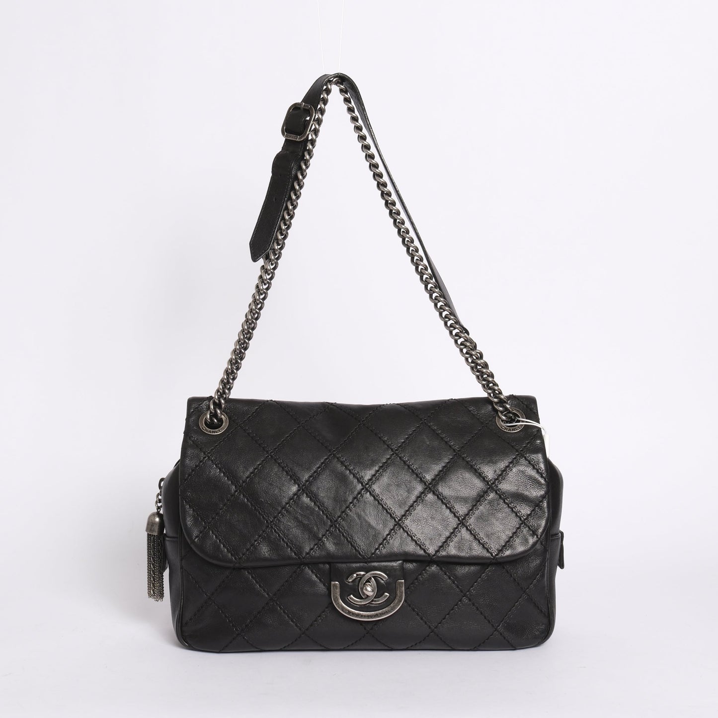 Chanel Black Lambskin Leather Paris-Edinburgh Flap