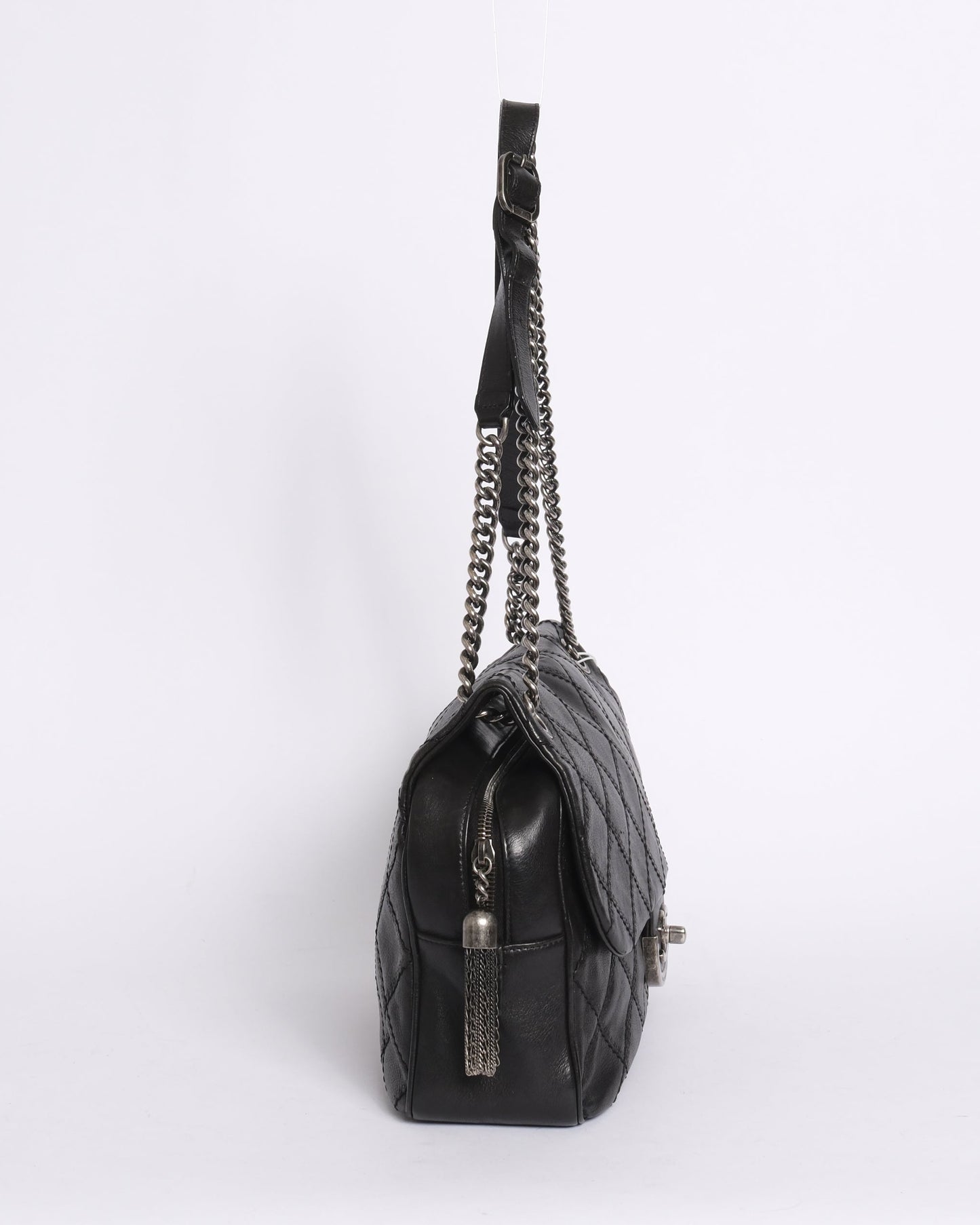 Chanel Black Lambskin Leather Paris-Edinburgh Flap