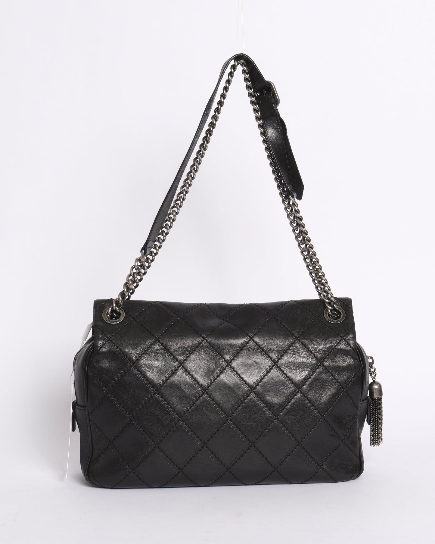Chanel Black Lambskin Leather Paris-Edinburgh Flap