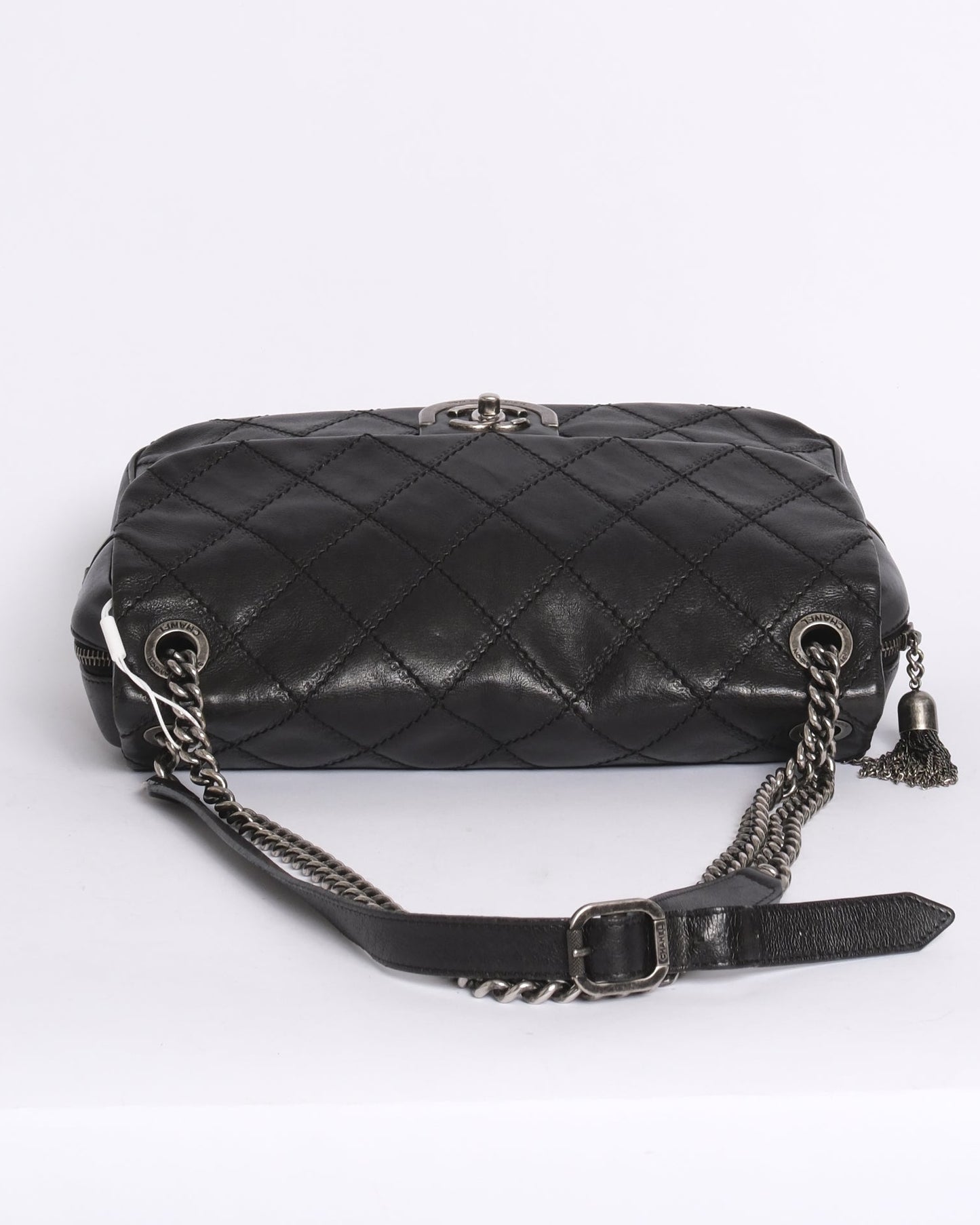 Chanel Black Lambskin Leather Paris-Edinburgh Flap