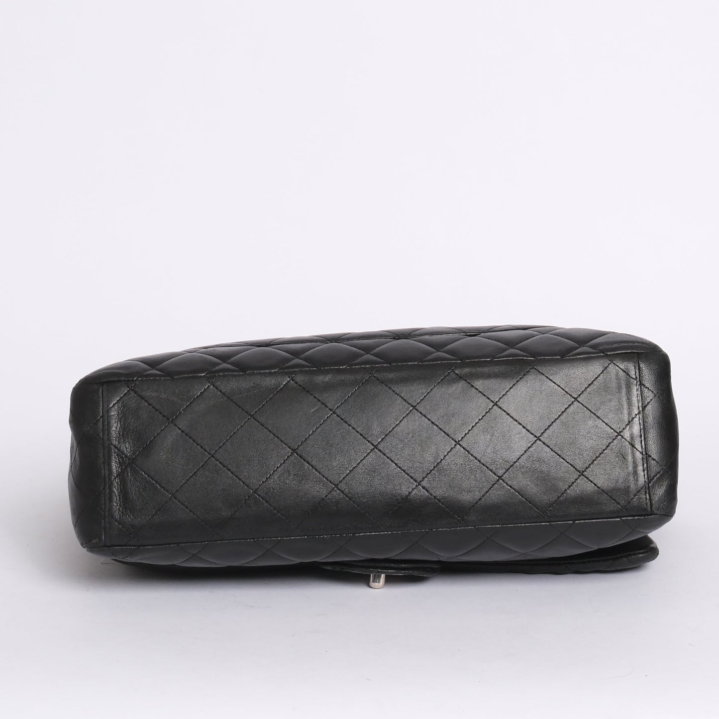 Chanel Black Lambskin Jumbo Shoulder Bag Silver Hardware