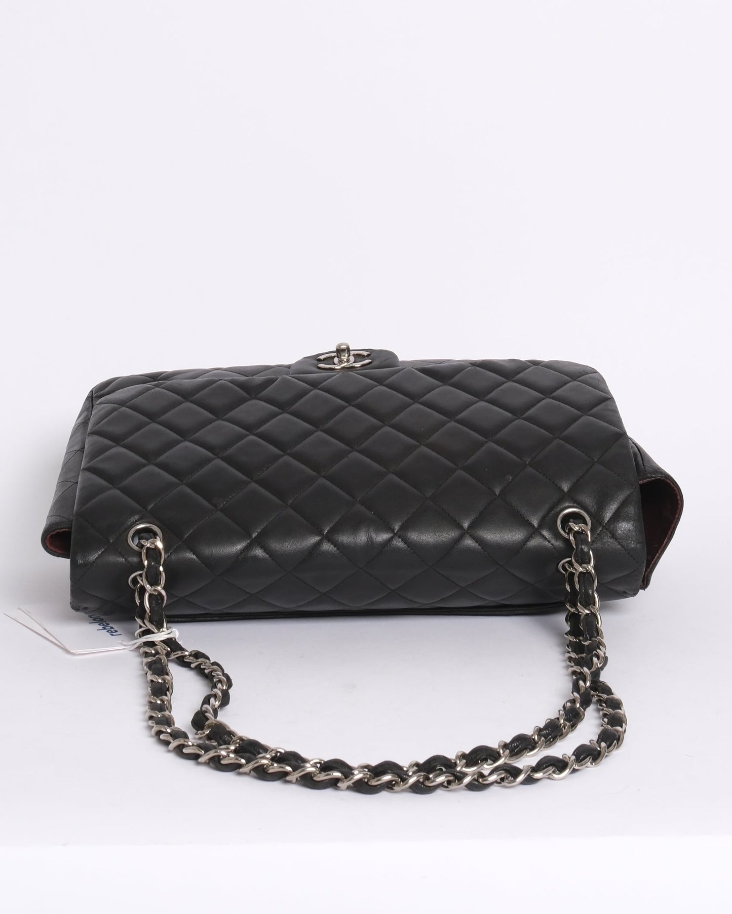 Chanel Black Lambskin Jumbo Shoulder Bag Silver Hardware
