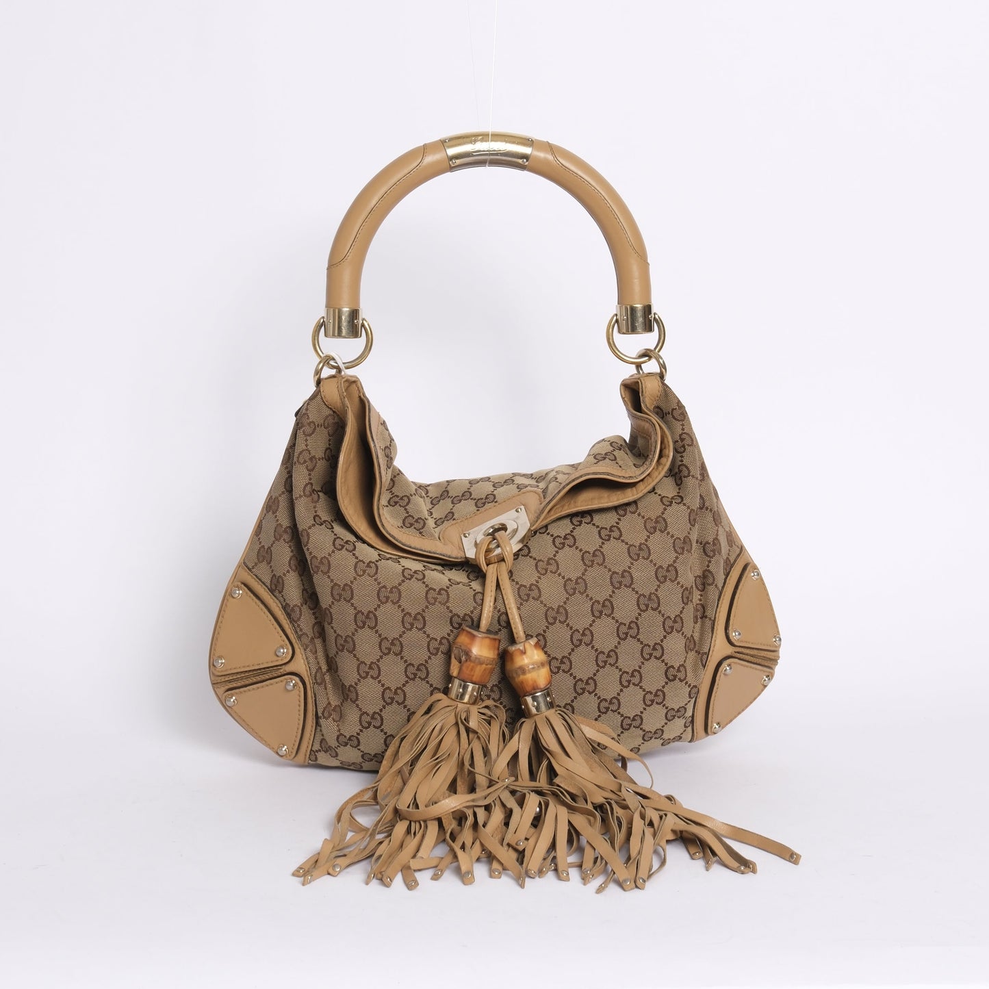 Gucci Brown Monogram Canvas Babouska Indy Shoulder