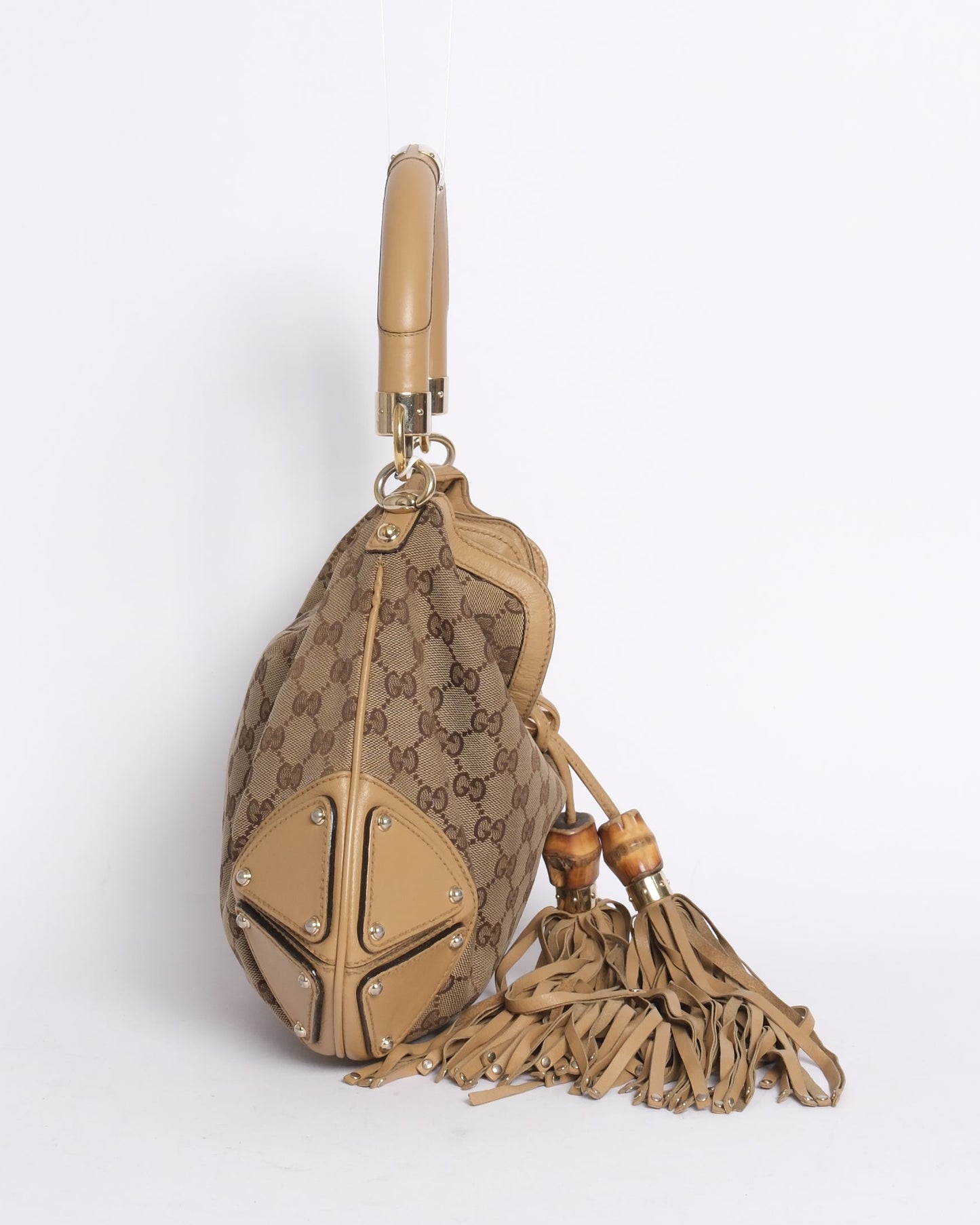Gucci Brown Monogram Canvas Babouska Indy Shoulder