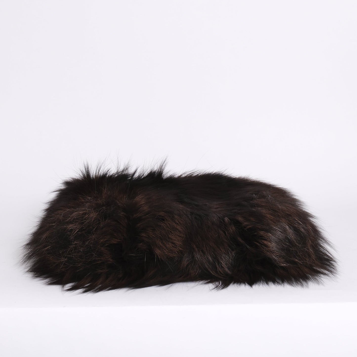 RARE Gucci Tom Ford Era 1997 Brown Fox Fur Horsebit Handle Shoulder Bag