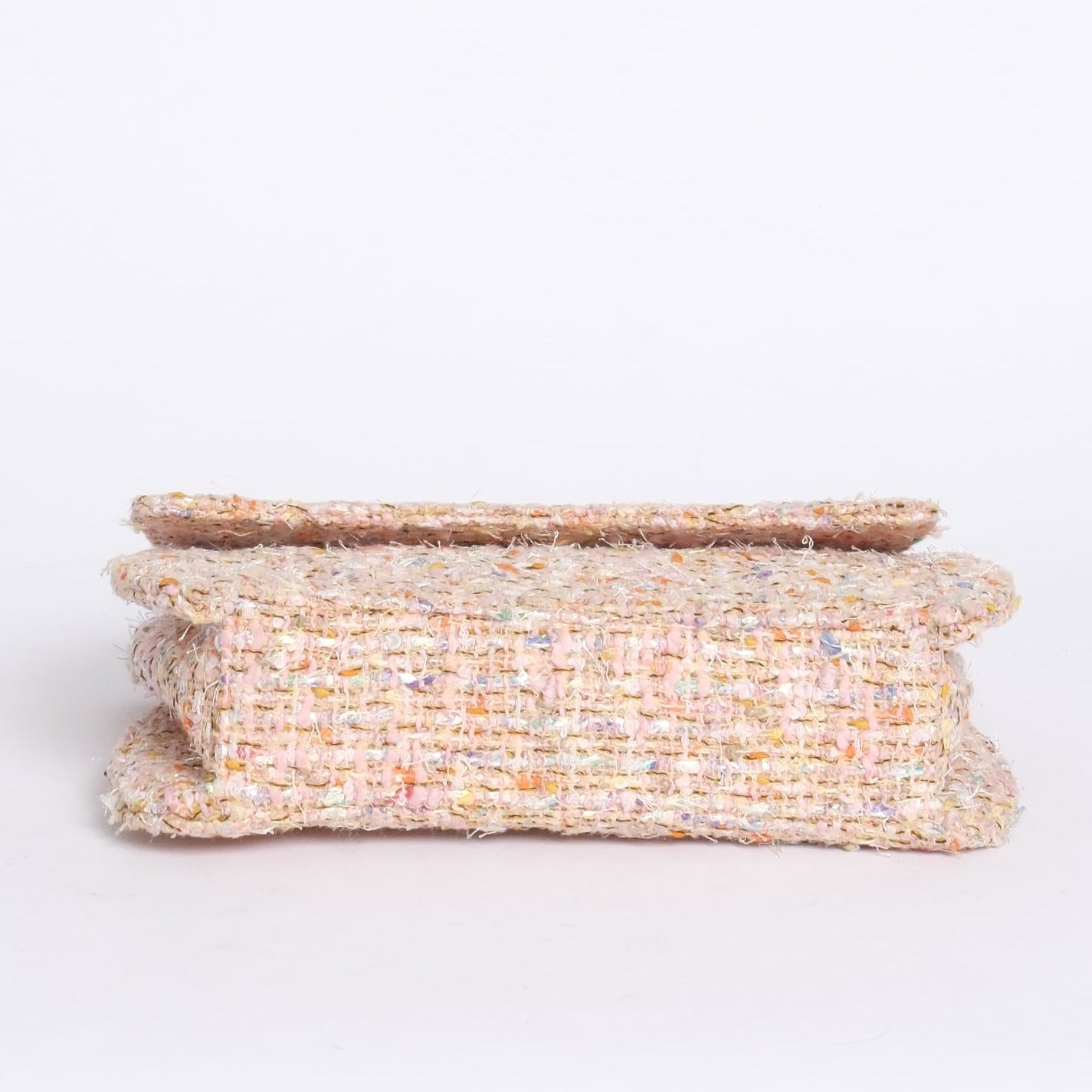 Chanel Pink Confetti Tweed Flap Handbag SHW