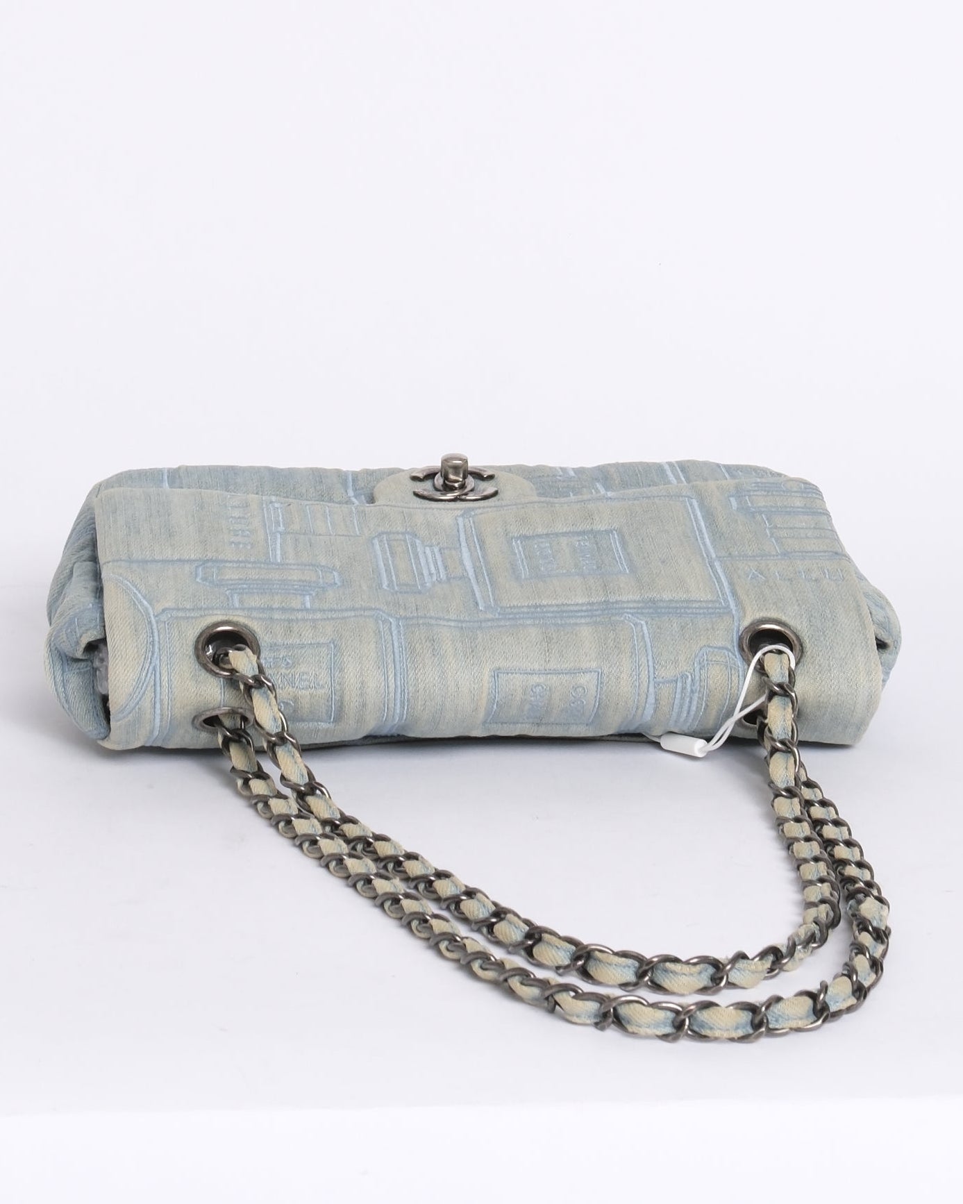 Chanel Light Denim Embroidered Perfume Chain Flap Shoulder Bag