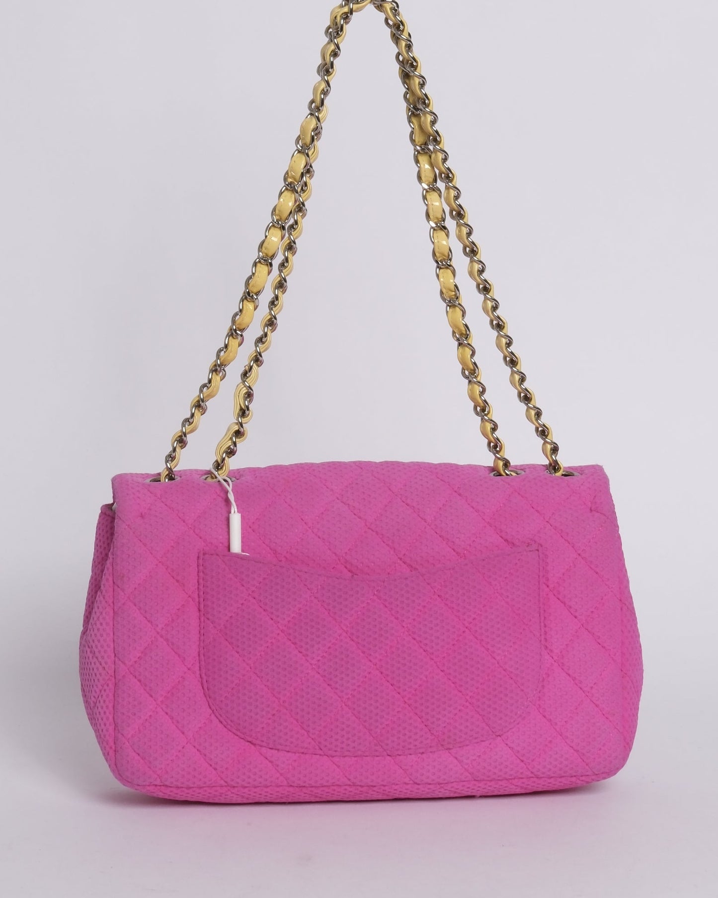 Chanel Pink & Yellow Coco Beach Mesh Leather Chain Flap SHW