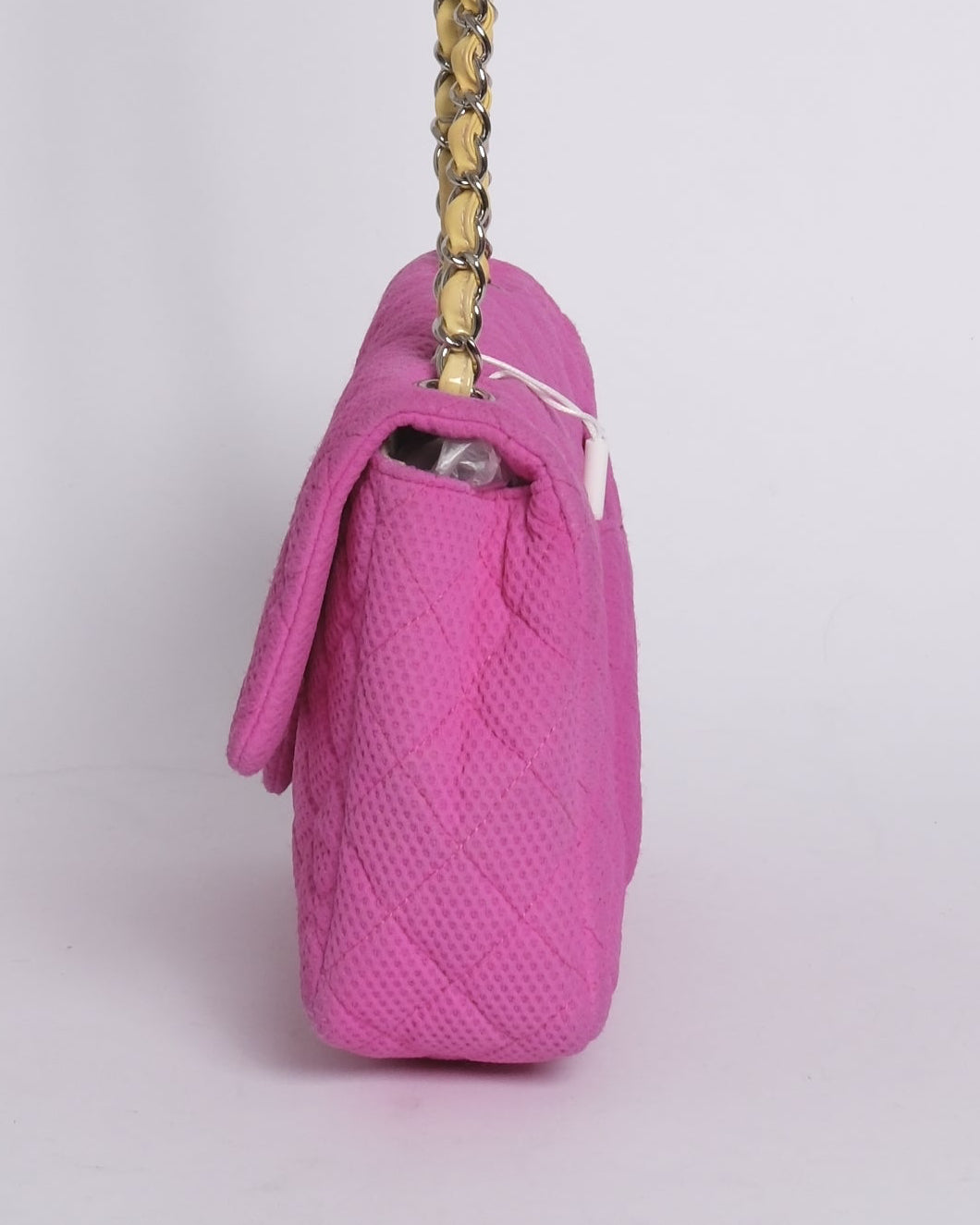 Chanel Pink & Yellow Coco Beach Mesh Leather Chain Flap SHW