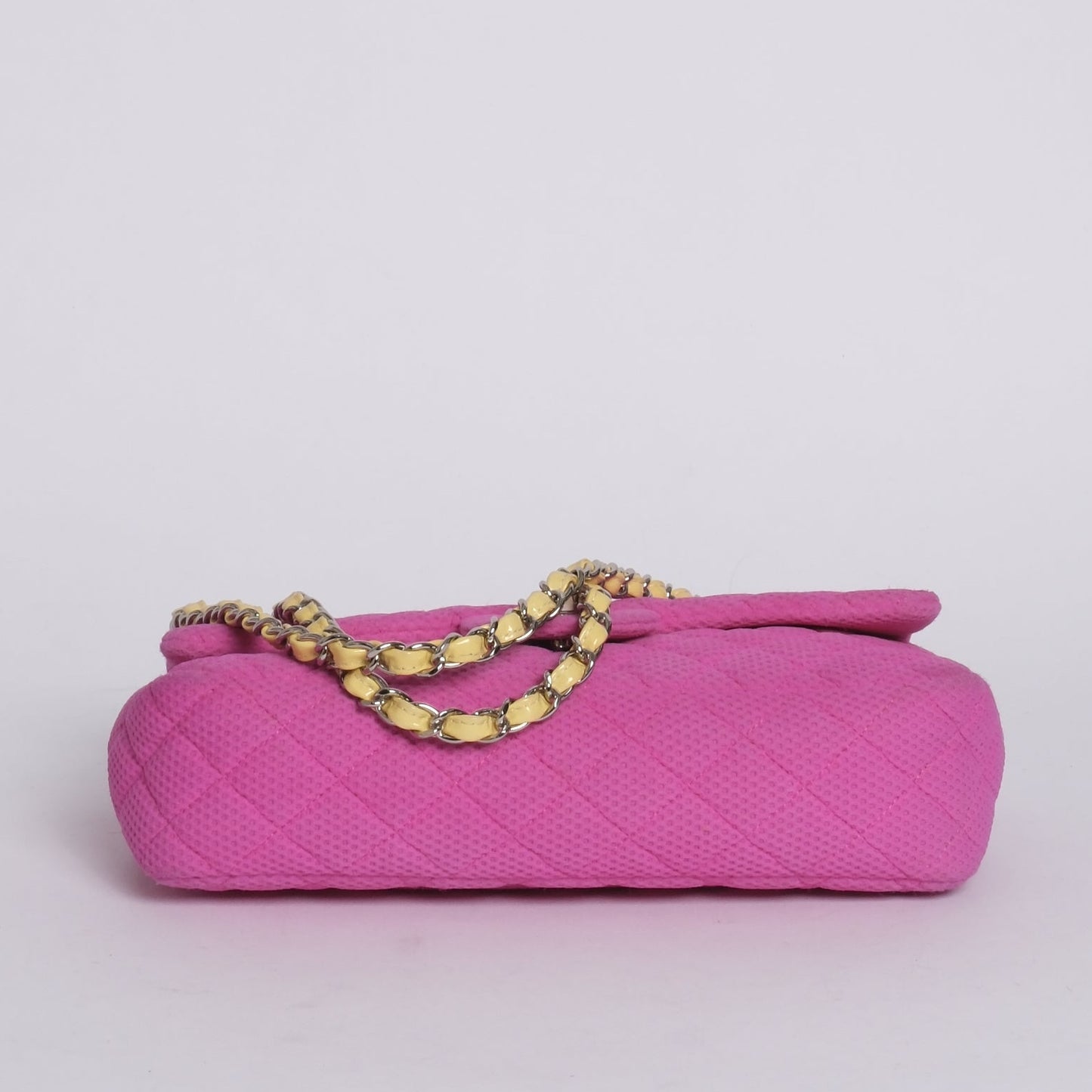 Chanel Pink & Yellow Coco Beach Mesh Leather Chain Flap SHW